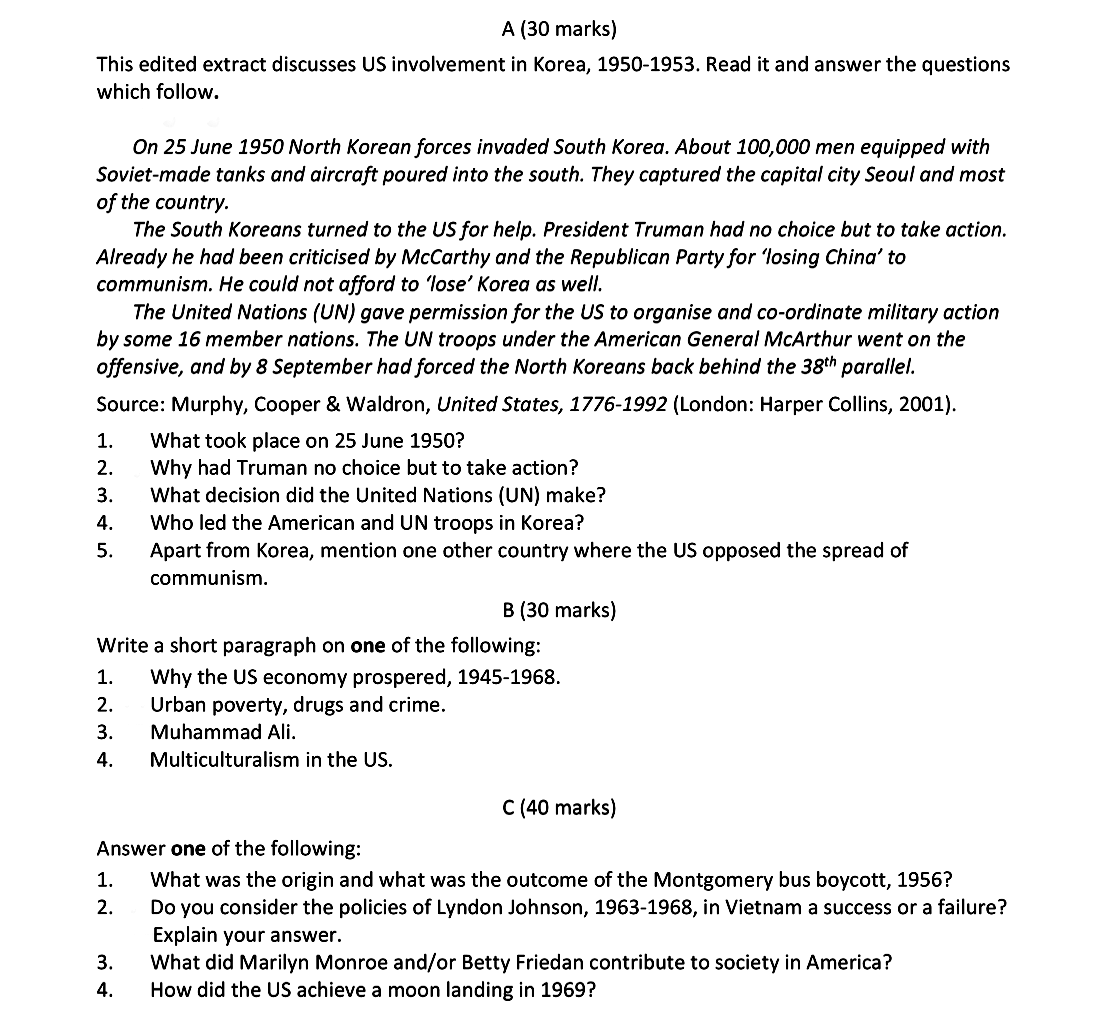 This-edited-extract-discusses-US-involvement-in-Korea,-1950-1953-Leaving Cert History-Question A-2017.png