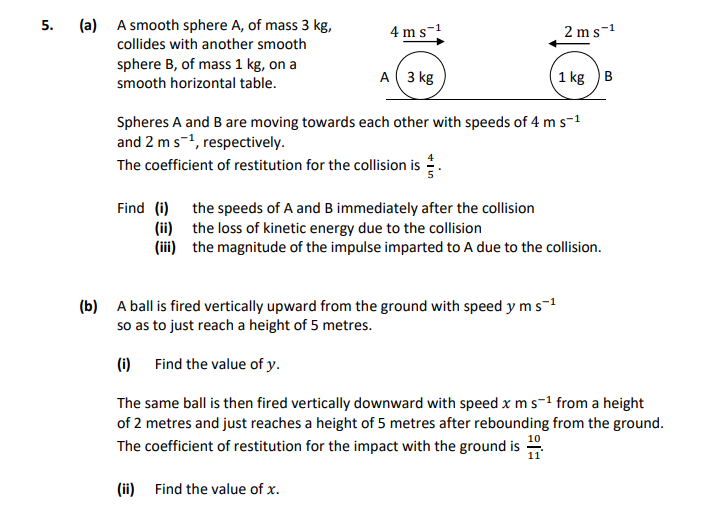 A-smooth-sphere-A,-of-mass-3-kg,-collides-with-another-smooth-sphere-B,-of-mass-1-kg,-on-a-smooth-horizontal-table-Leaving Cert Applied Maths-Question 5-2018.png