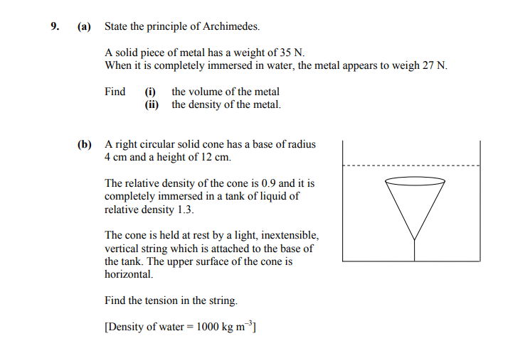 9.-(a)-State-the-principle-of-Archimedes-Leaving Cert Applied Maths-Question 9-2014.png