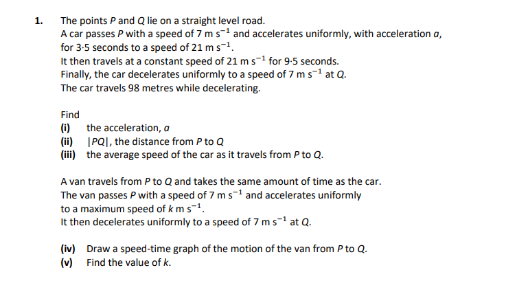 The-points-P-and-Q-lie-on-a-straight-level-road-Leaving Cert Applied Maths-Question 1-2019.png