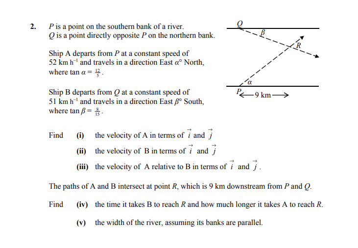 P-is-a-point-on-the-southern-bank-of-a-river-Leaving Cert Applied Maths-Question 2-2016.png