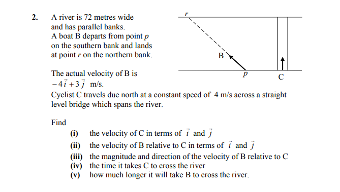 A-river-is-72-metres-wide-and-has-parallel-banks-Leaving Cert Applied Maths-Question 2-2007.png