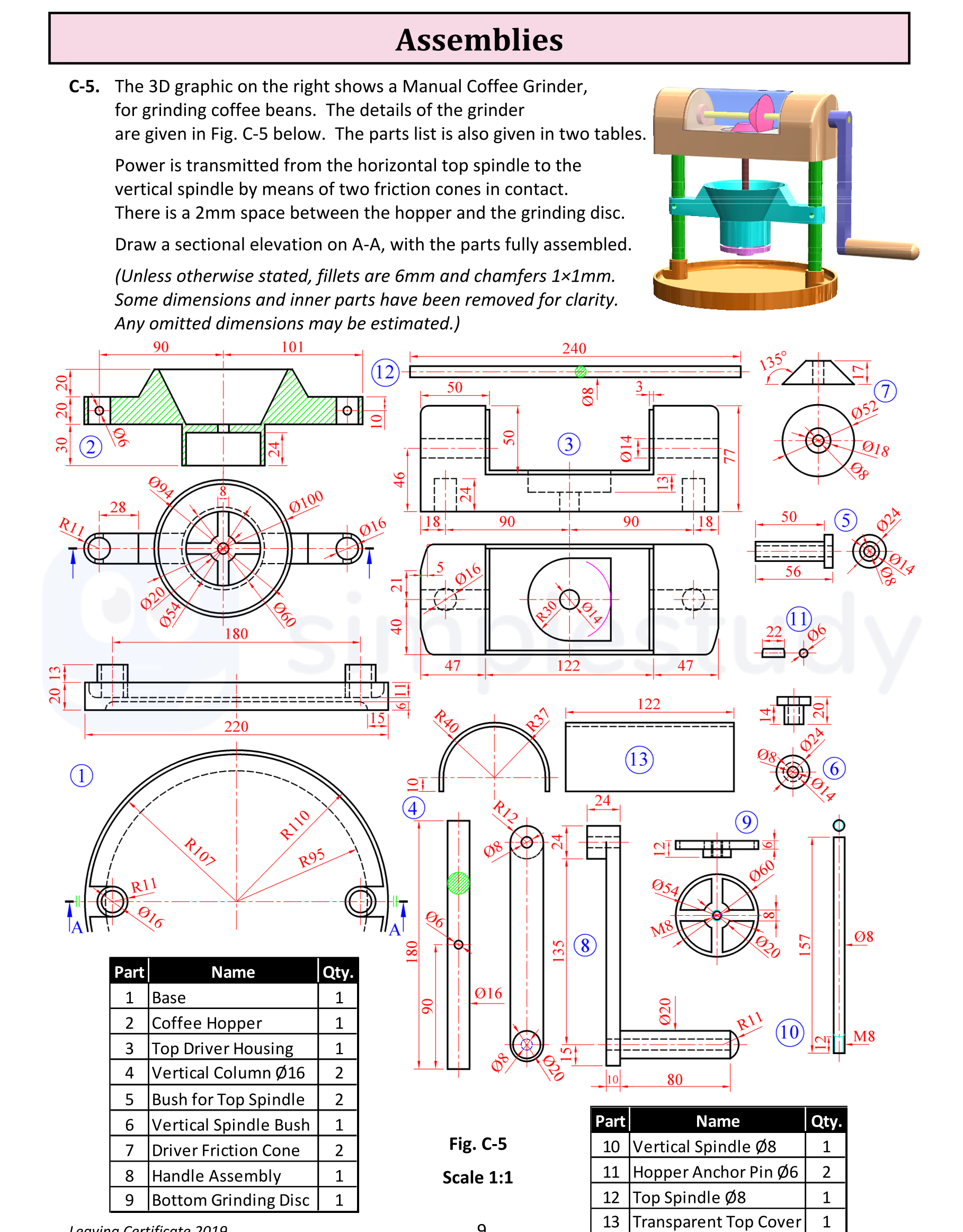 The-3D-graphic-on-the-right-shows-a-Manual-Coffee-Grinder,-for-grinding-coffee-beans-Leaving Cert DCG-Question C-5-2019.png