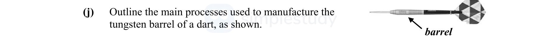 Outline-the-main-processes-used-to-manufacture-the-tungsten-barrel-of-a-dart,-as-shown.-Leaving Cert Engineering-Question j-2015.png