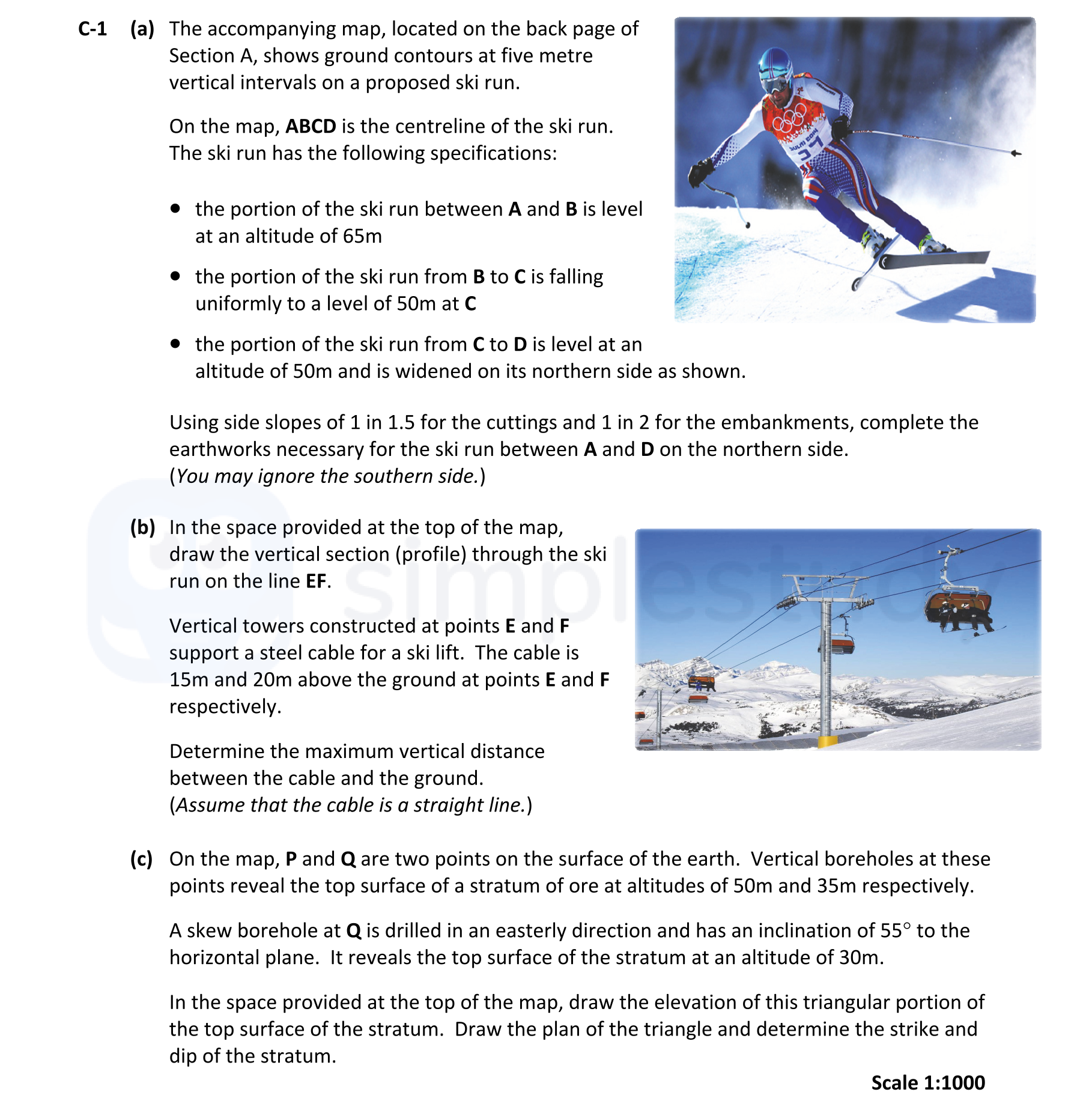 The-accompanying-map,-located-on-the-back-page-of-Section-A,-shows-ground-contours-at-five-metre-vertical-intervals-on-a-proposed-ski-run-Leaving Cert DCG-Question C-1-2017.png