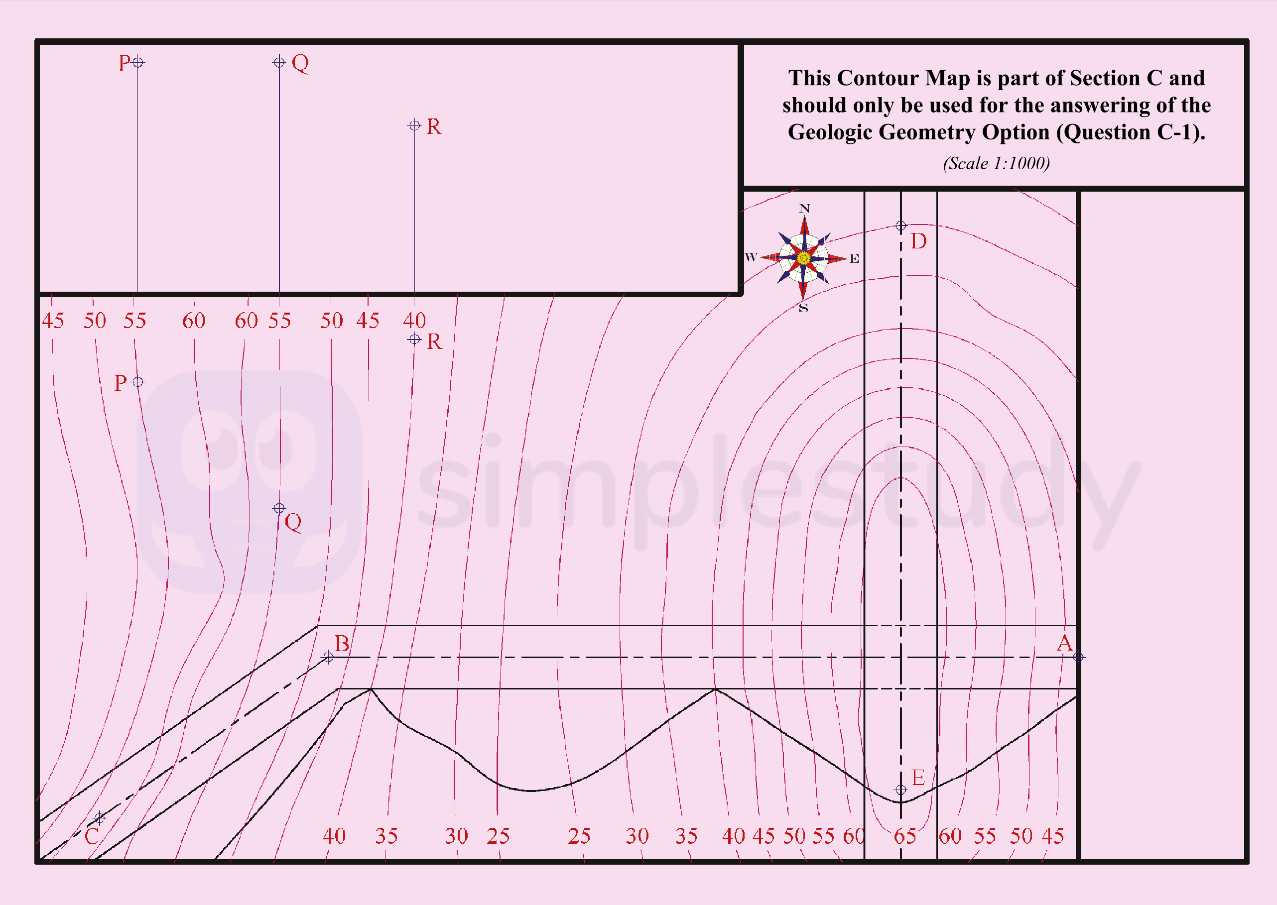 This-Contour-Map-is-part-of-Section-C-and-should-only-be-used-for-the-answering-of-the-Geologic-Geometry-Option-(Question-C-1)-Leaving Cert DCG-Question C-1-2013.png