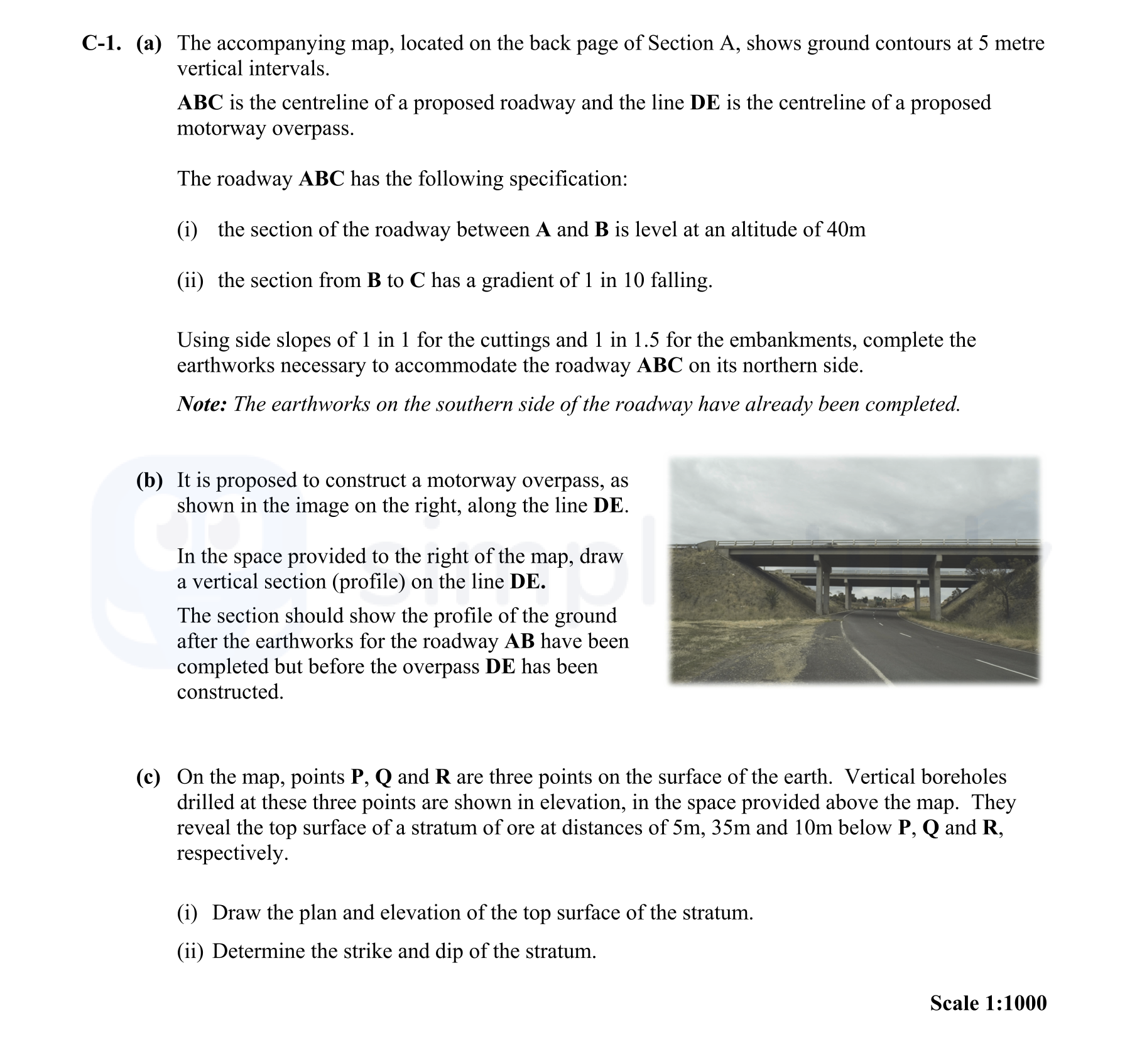 The-accompanying-map,-located-on-the-back-page-of-Section-A,-shows-ground-contours-at-5-metre-vertical-intervals-Leaving Cert DCG-Question C-1-2013.png