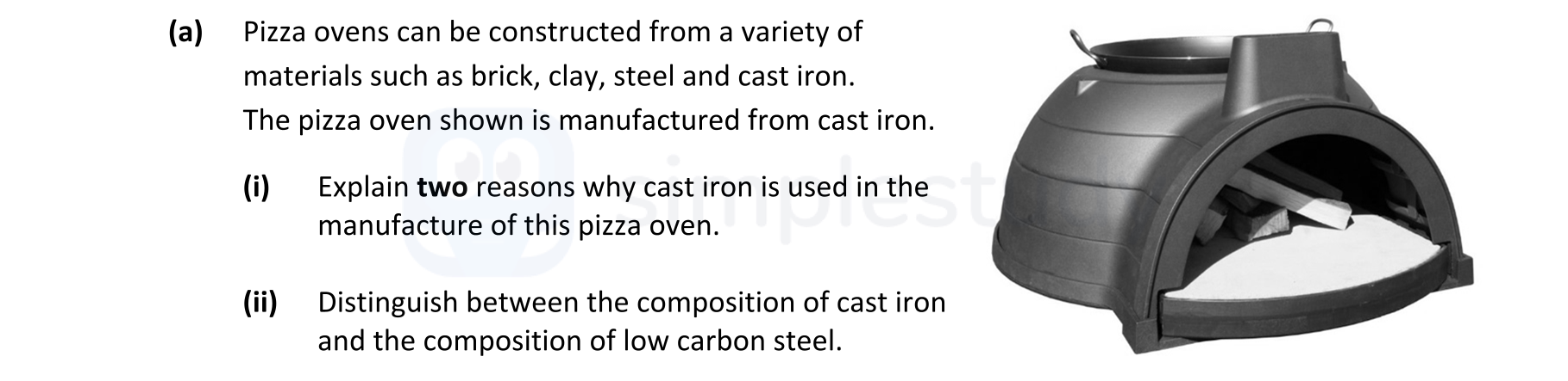 Pizza-ovens-can-be-constructed-from-a-variety-of-materials-such-as-brick,-clay,-steel-and-cast-iron-Leaving Cert Engineering-Question a-2017.png