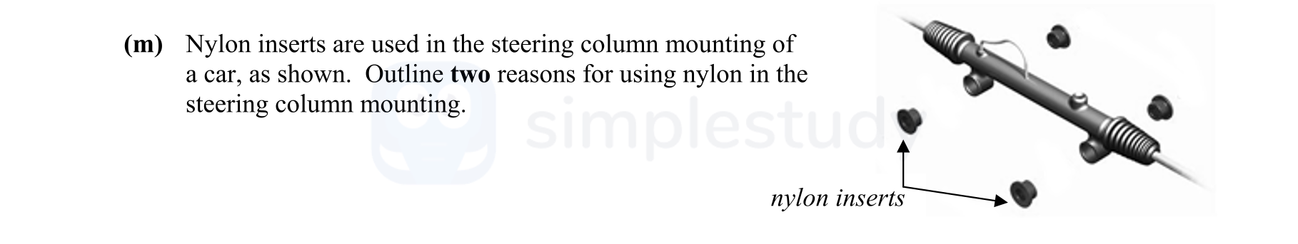 Nylon-inserts-are-used-in-the-steering-column-mounting-of-a-car,-as-shown-Leaving Cert Engineering-Question m-2014.png