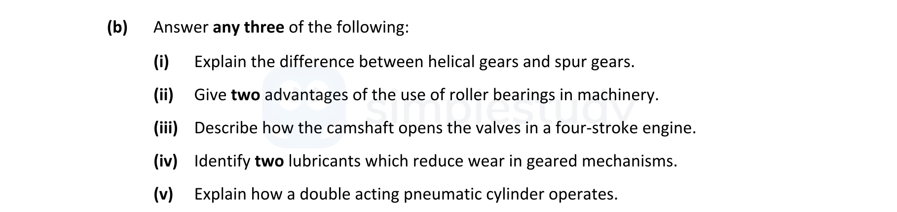 Answer-any-three-of-the-following:--(i)-Explain-the-difference-between-helical-gears-and-spur-gears-Leaving Cert Engineering-Question b-2020.png