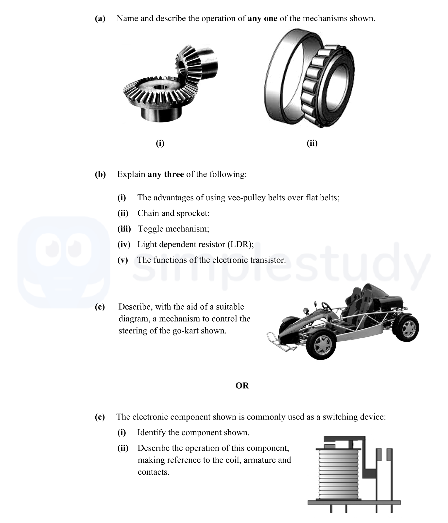 (a)-Name-and-describe-the-operation-of-any-one-of-the-mechanisms-shown-Leaving Cert Engineering-Question 8-2011.png