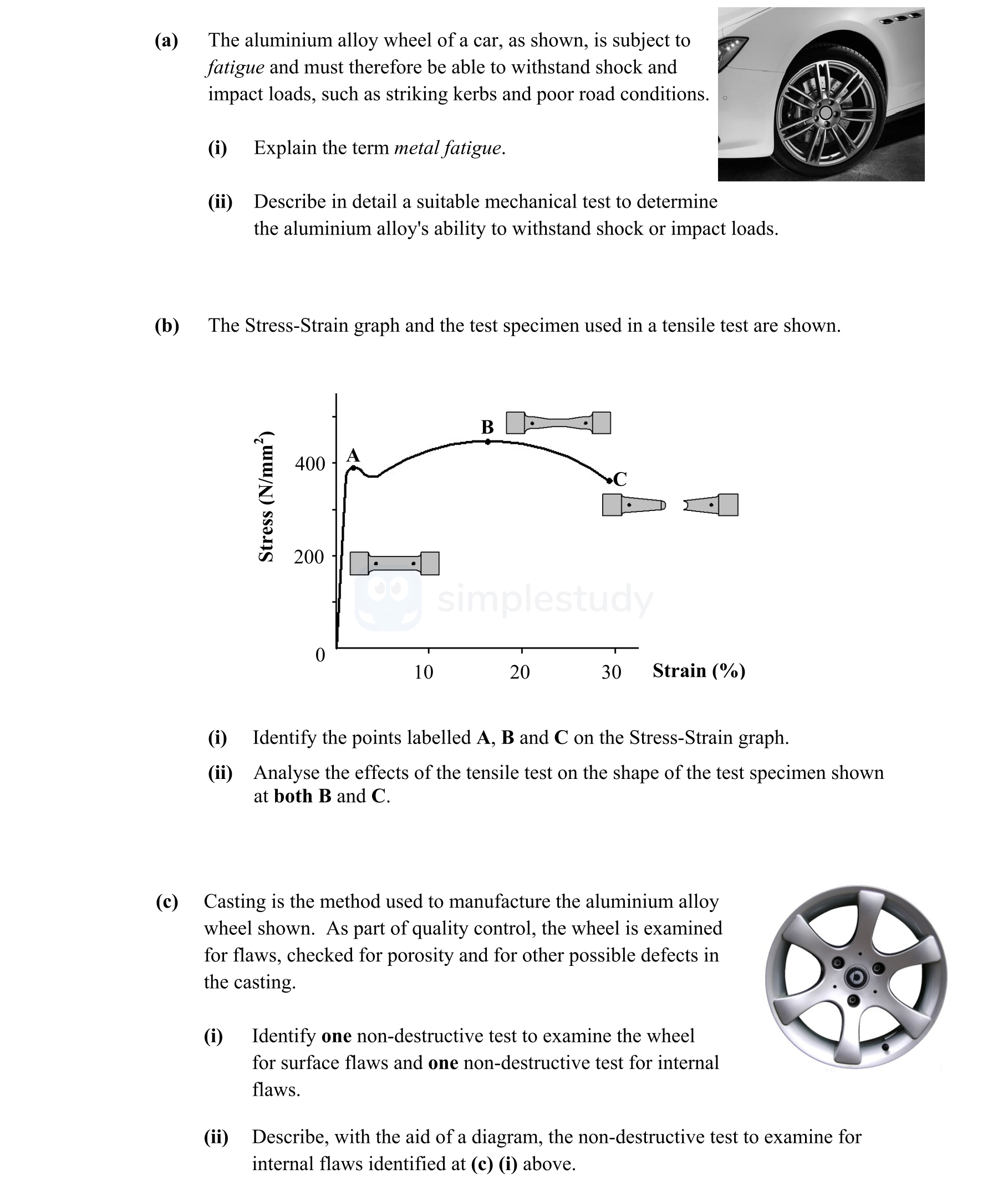 The-aluminium-alloy-wheel-of-a-car,-as-shown,-is-subject-to-fatigue-and-must-therefore-be-able-to-withstand-shock-and-impact-loads,-such-as-striking-kerbs-and-poor-road-conditions-Leaving Cert Engineering-Question 2-2015.png