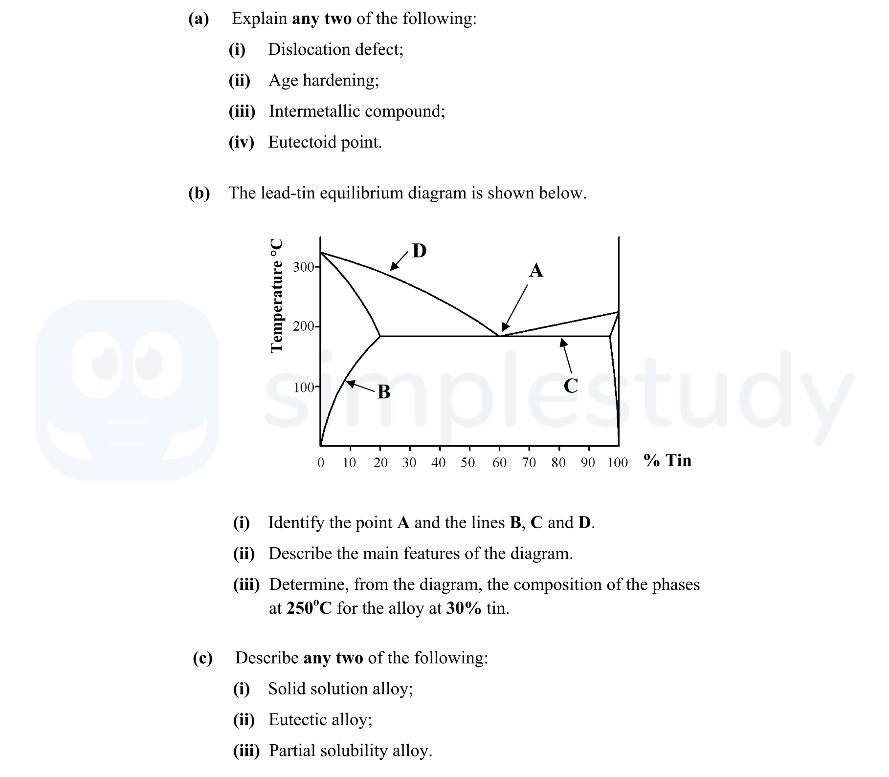Explain-any-two-of-the-following:--(i)-Dislocation-defect;-(ii)-Age-hardening;-(iii)-Intermetallic-compound;-(iv)-Eutectoid-point-Leaving Cert Engineering-Question 4-2010.png