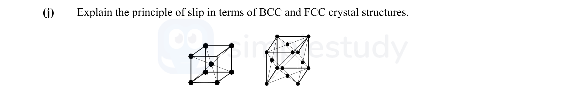 Explain-the-principle-of-slip-in-terms-of-BCC-and-FCC-crystal-structures-Leaving Cert Engineering-Question i-2007.png