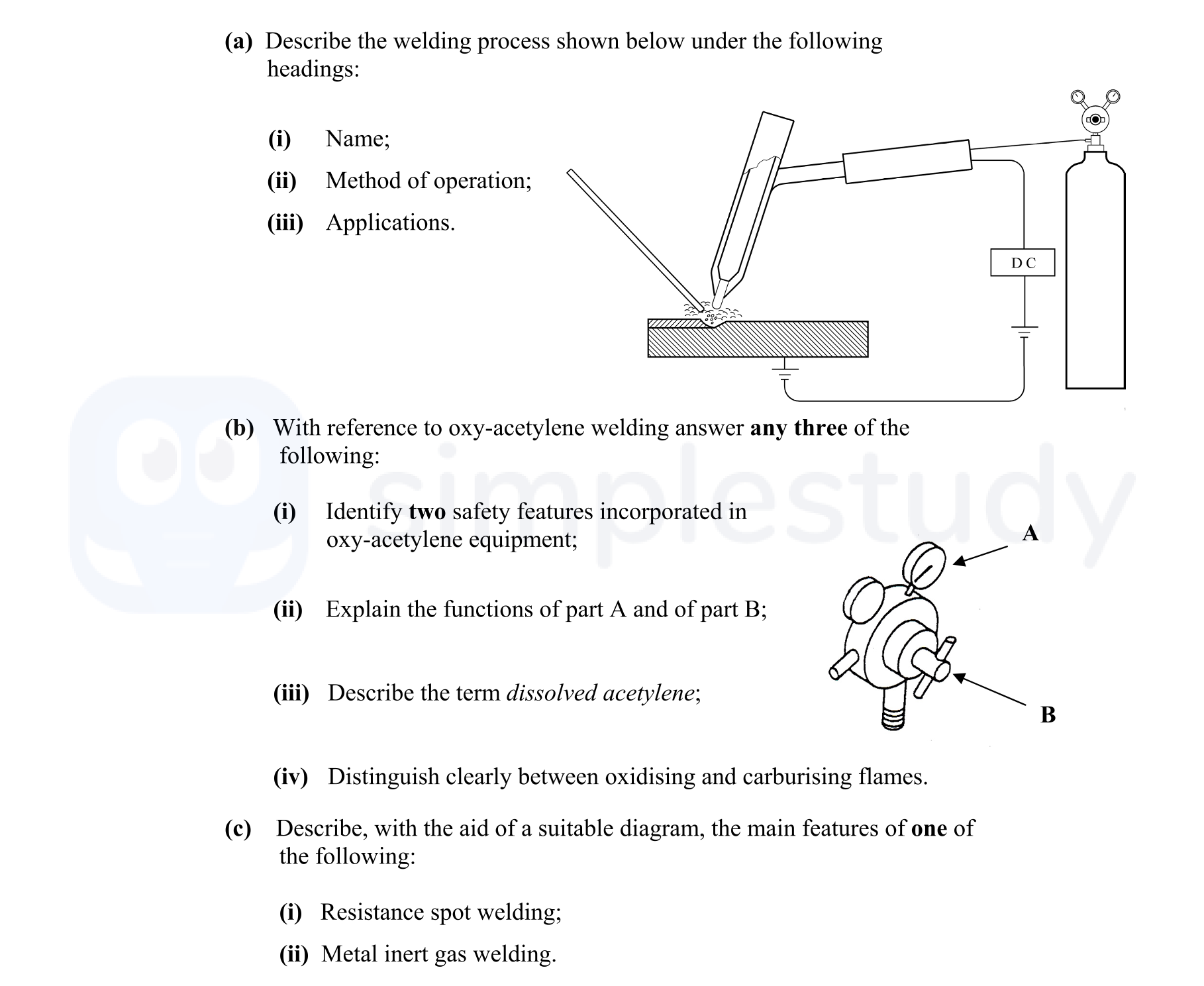Describe-the-welding-process-shown-below-under-the-following-headings:--(i)-Name;-(ii)-Method-of-operation;-(iii)-Applications-Leaving Cert Engineering-Question a-2008.png
