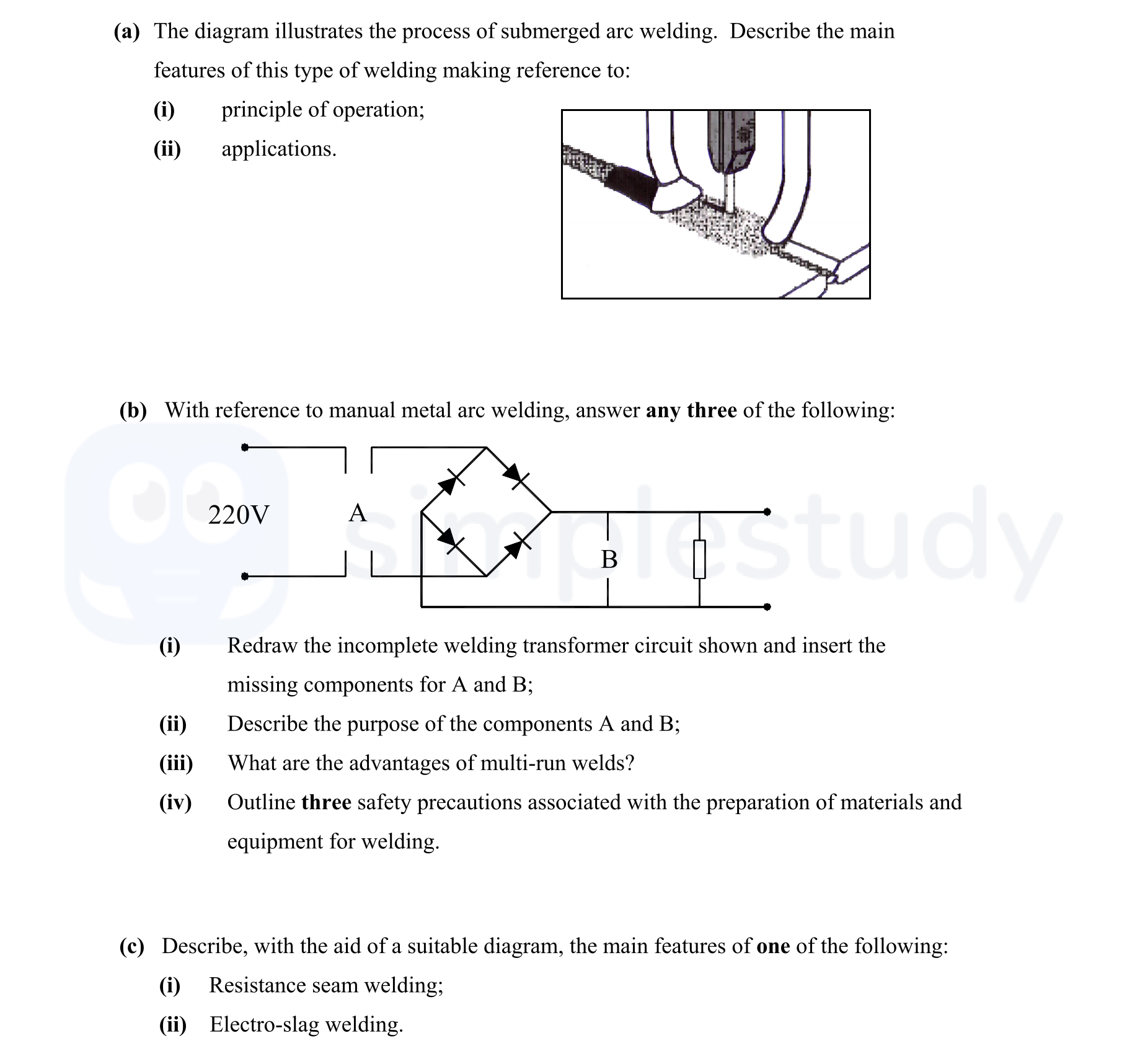 The-diagram-illustrates-the-process-of-submerged-arc-welding-Leaving Cert Engineering-Question 5-2007.png
