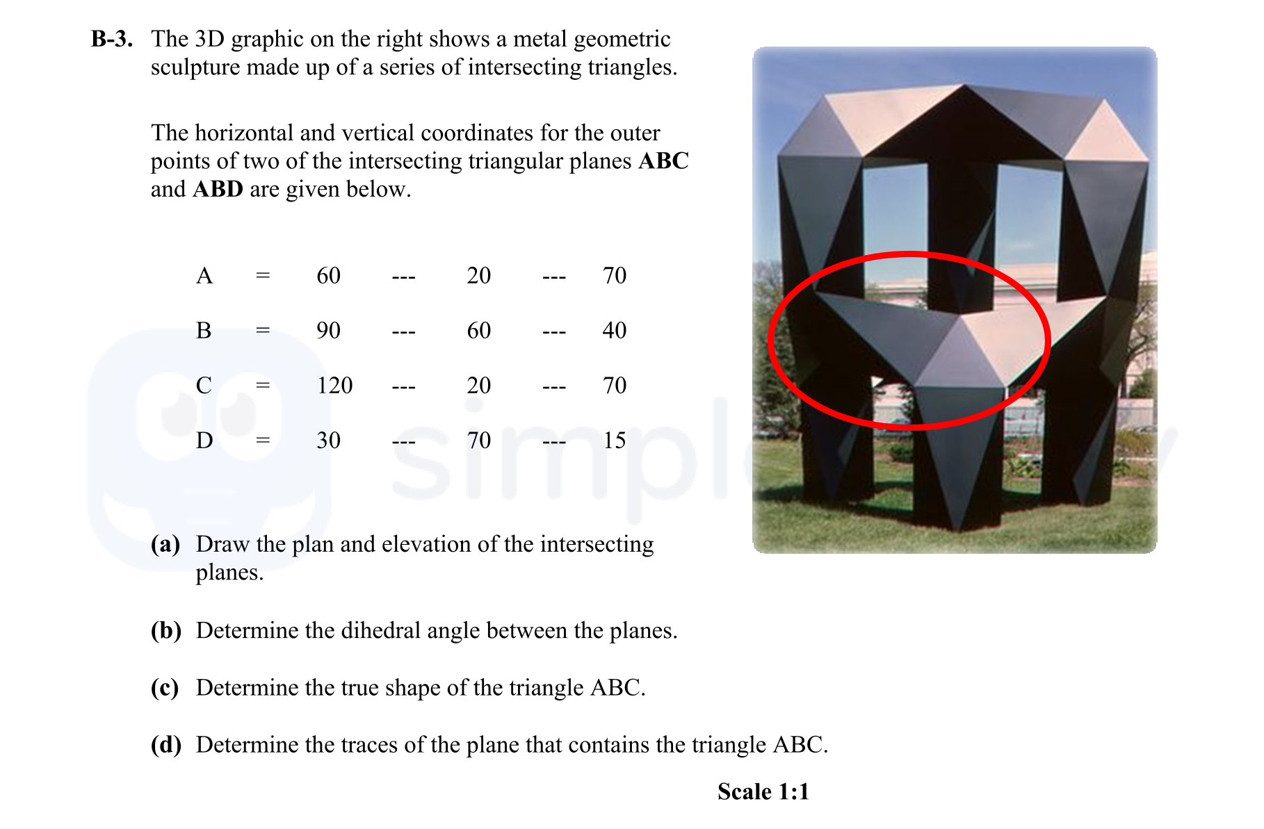 The-3D-graphic-on-the-right-shows-a-metal-geometric-sculpture-made-up-of-a-series-of-intersecting-triangles-Leaving Cert DCG-Question B-3-2010.png