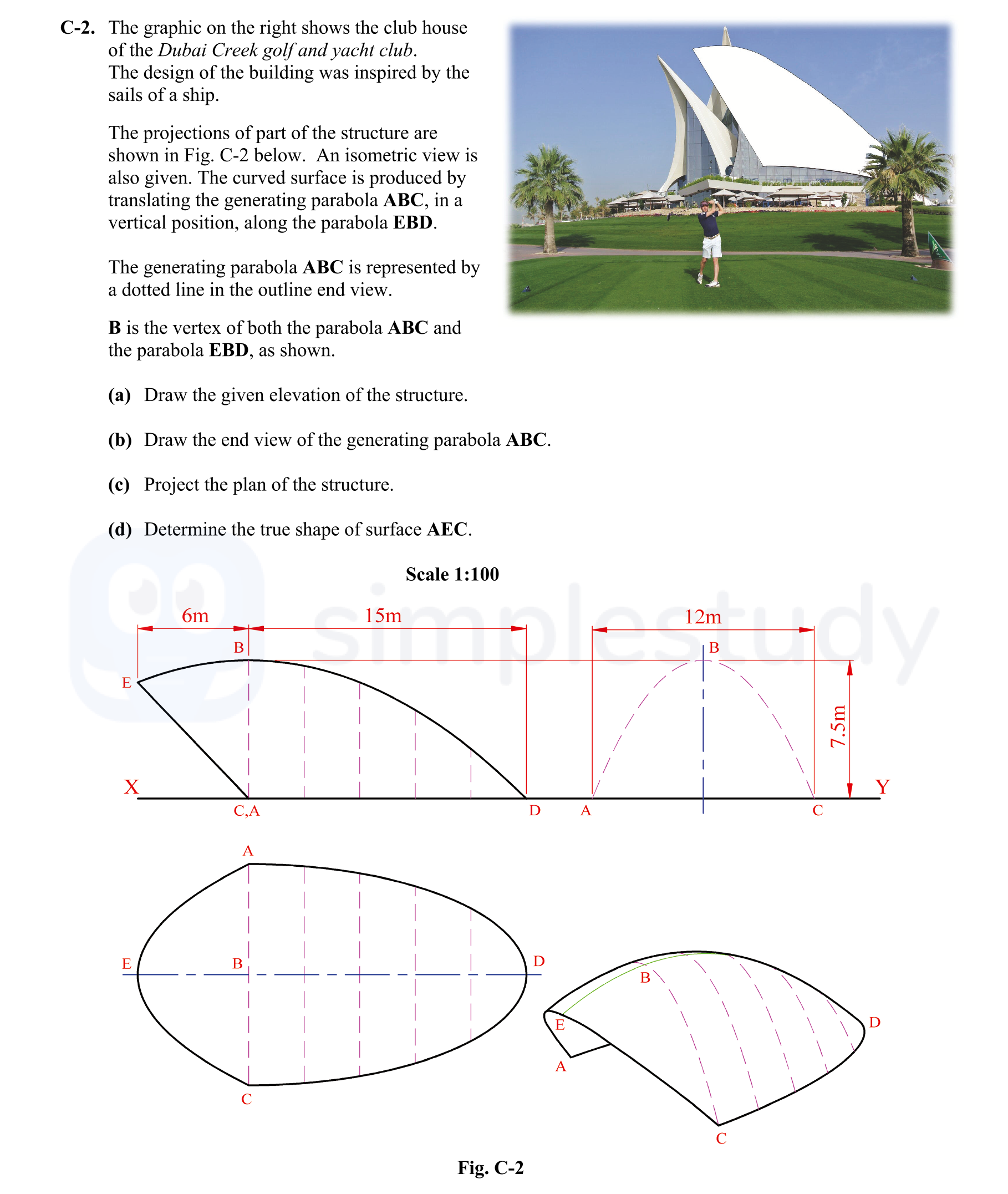 The-graphic-on-the-right-shows-the-club-house-of-the-Dubai-Creek-golf-and-yacht-club-Leaving Cert DCG-Question C-2-2014.png