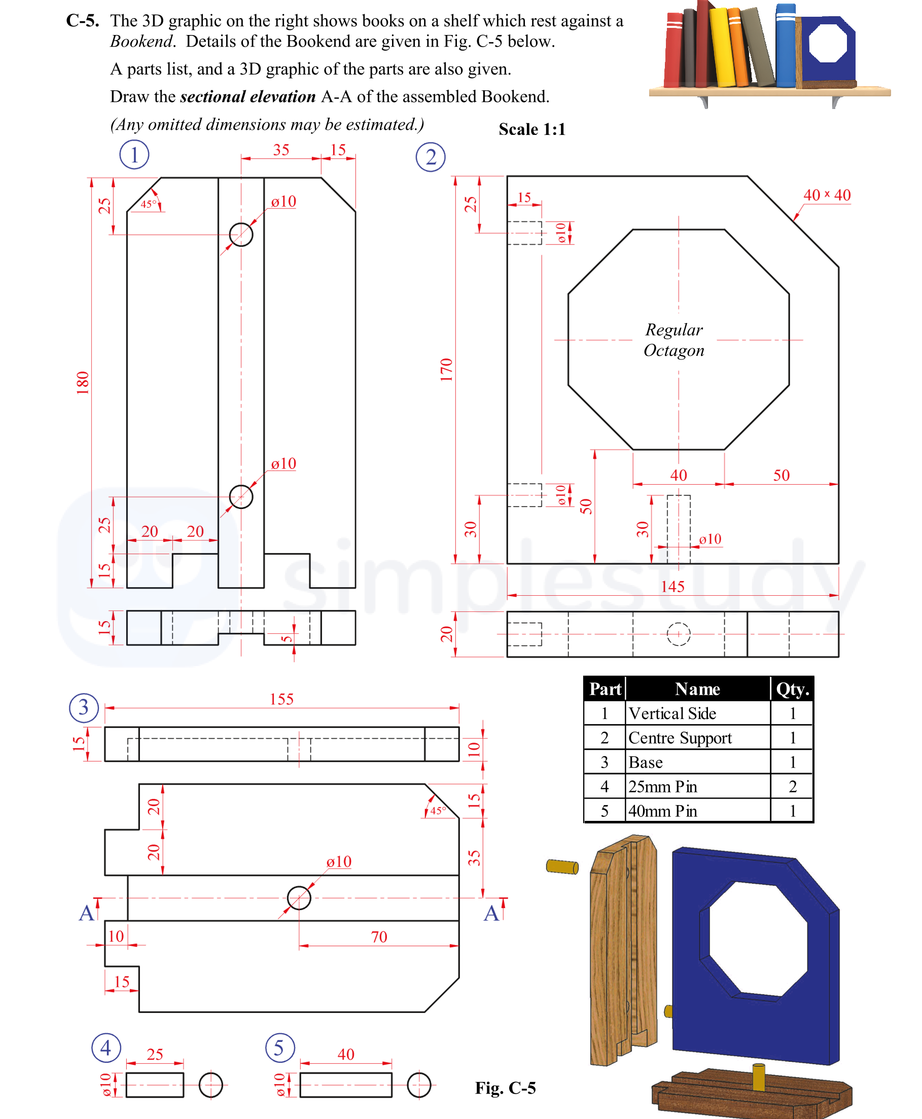 The-3D-graphic-on-the-right-shows-books-on-a-shelf-which-rest-against-a-Bookend-Leaving Cert DCG-Question C-5-2016.png