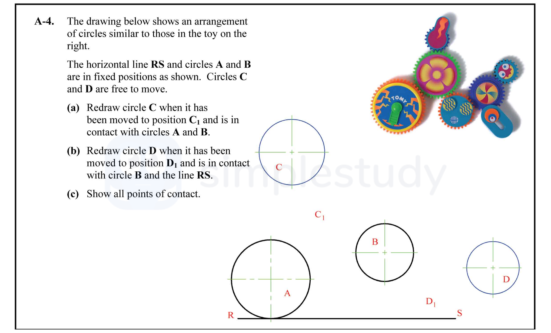 The-drawing-below-shows-an-arrangement-of-circles-similar-to-those-in-the-toy-on-the-right-Leaving Cert DCG-Question A-4-2015.png