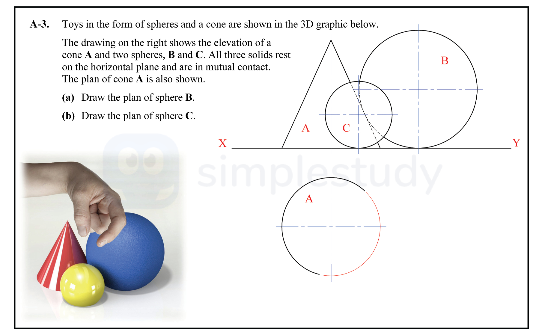 Toys-in-the-form-of-spheres-and-a-cone-are-shown-in-the-3D-graphic-below-Leaving Cert DCG-Question A-3-2014.png