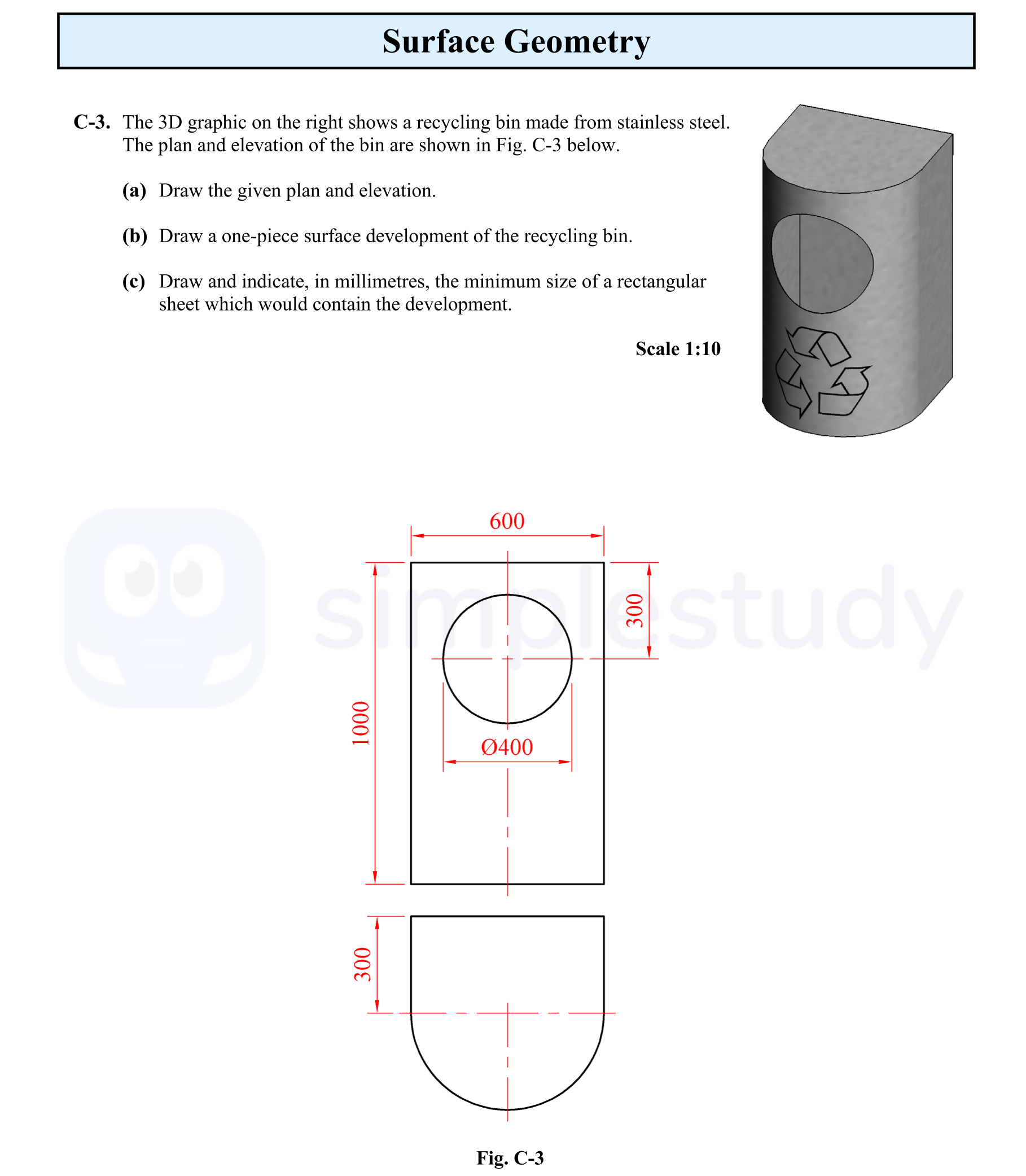 The-3D-graphic-on-the-right-shows-a-recycling-bin-made-from-stainless-steel-Leaving Cert DCG-Question C-3-2009.png