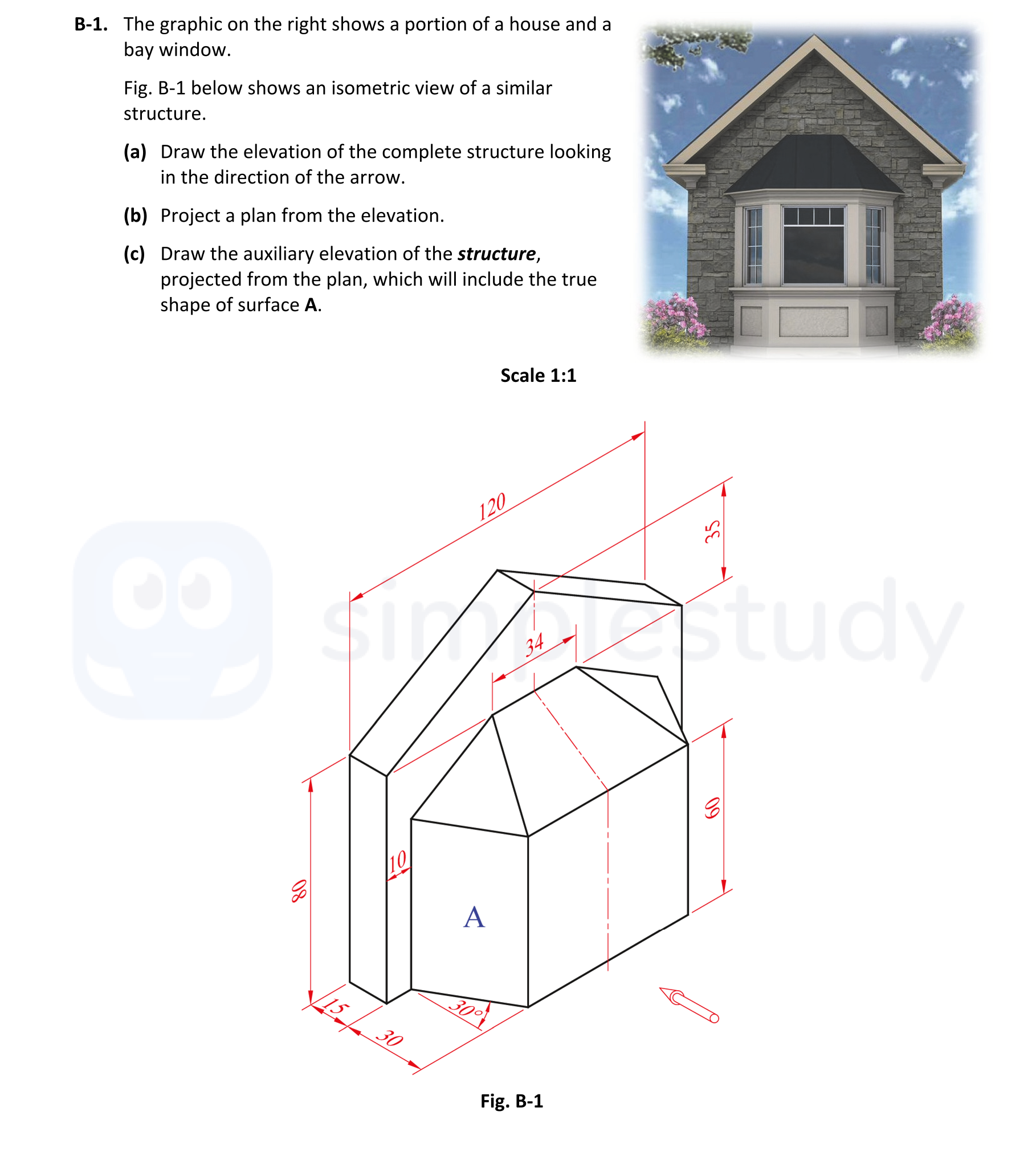 The-graphic-on-the-right-shows-a-portion-of-a-house-and-a-bay-window-Leaving Cert DCG-Question B-1-2018.png