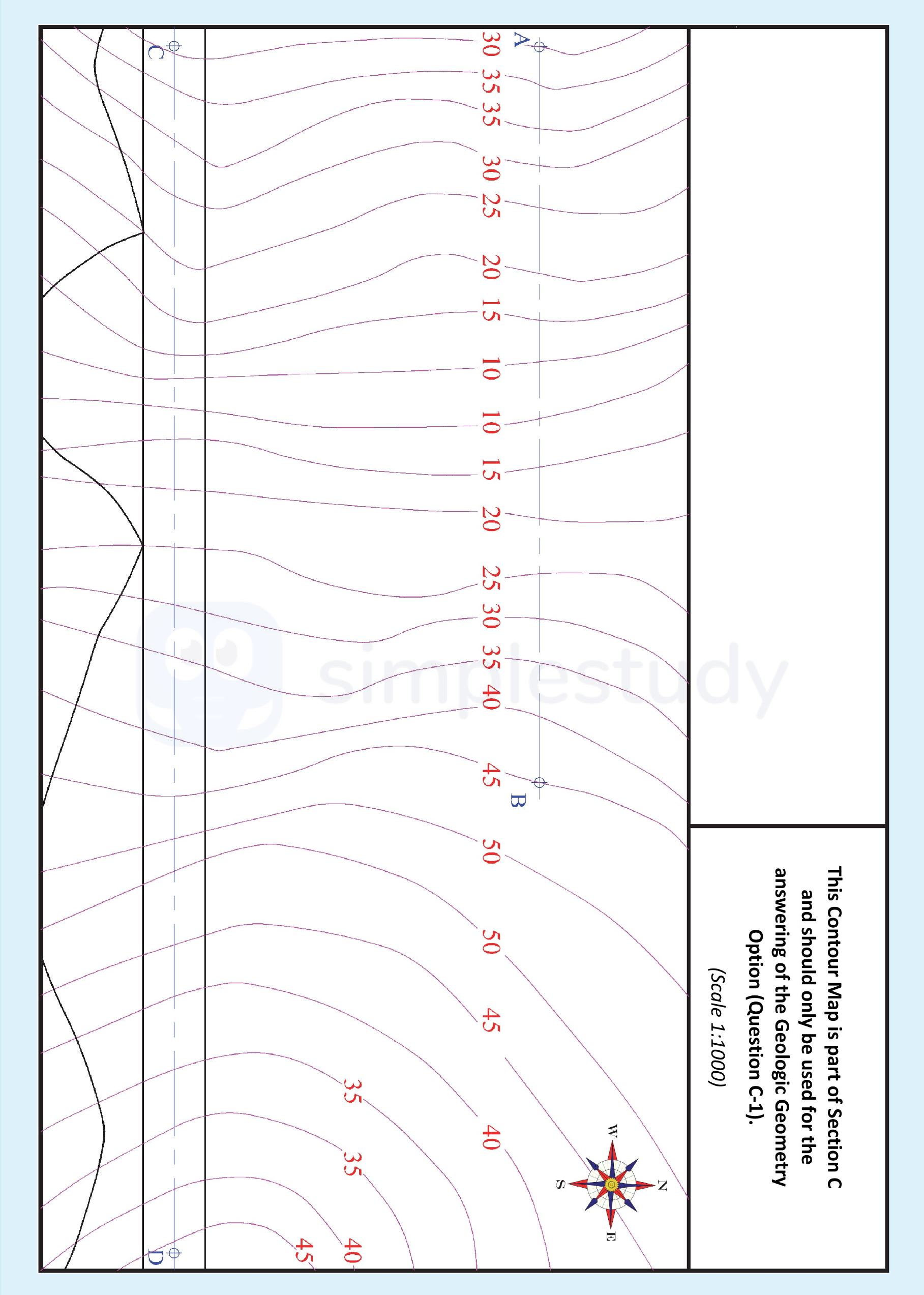 This-Contour-Map-is-Part-of-Section-C-and-should-be-used-for-answering-the-Geodesy-Geometry-Option-(Question-C-1)-Leaving Cert DCG-Question C-1-2018.png