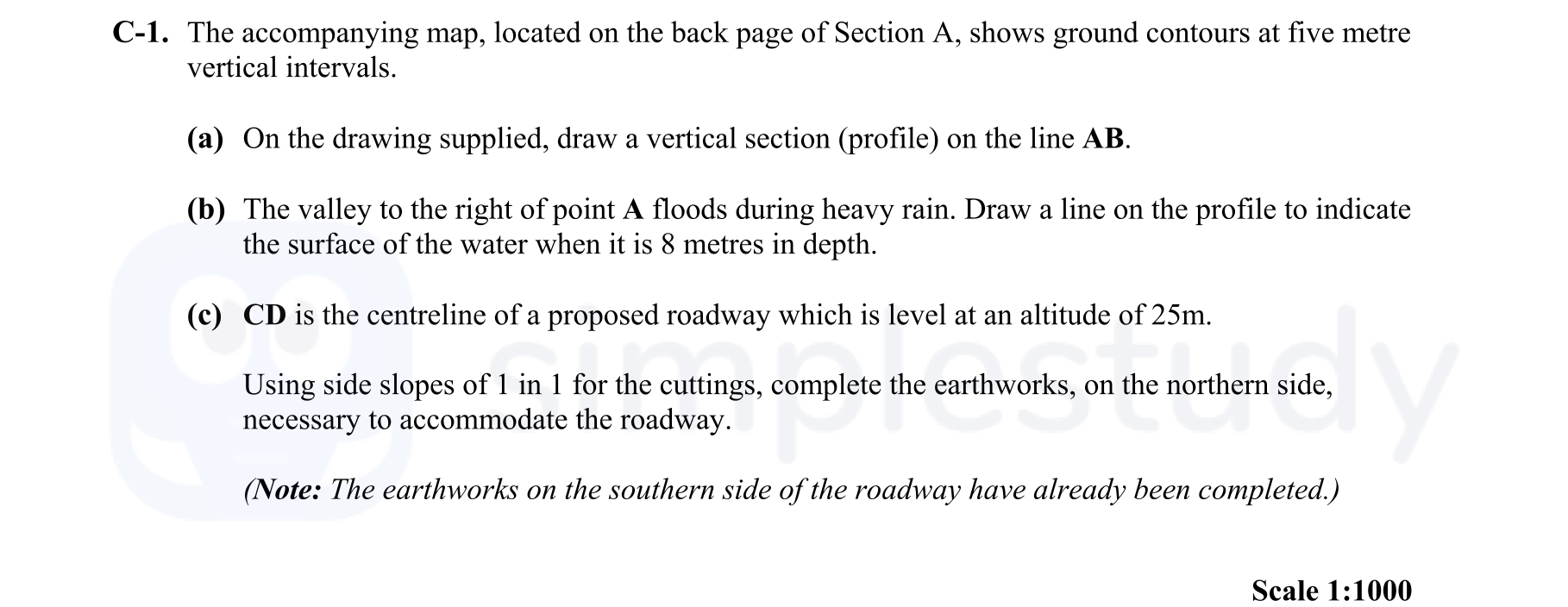 The-accompanying-map,-located-on-the-back-page-of-Section-A,-shows-ground-contours-at-five-metre-vertical-intervals-Leaving Cert DCG-Question C-1-2011.png