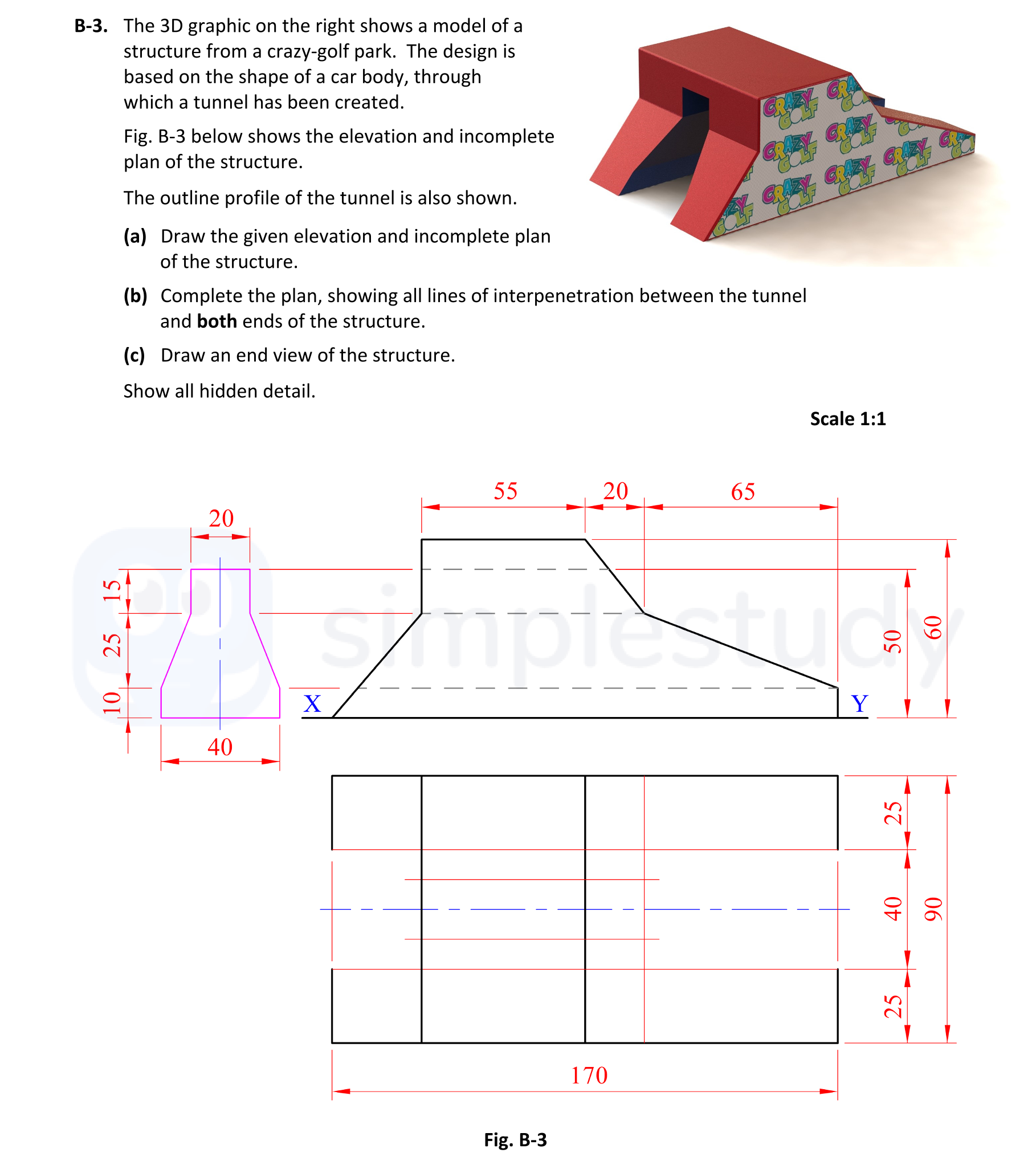 The-3D-graphic-on-the-right-shows-a-model-of-a-structure-from-a-crazy-golf-park-Leaving Cert DCG-Question B-3-2021.png