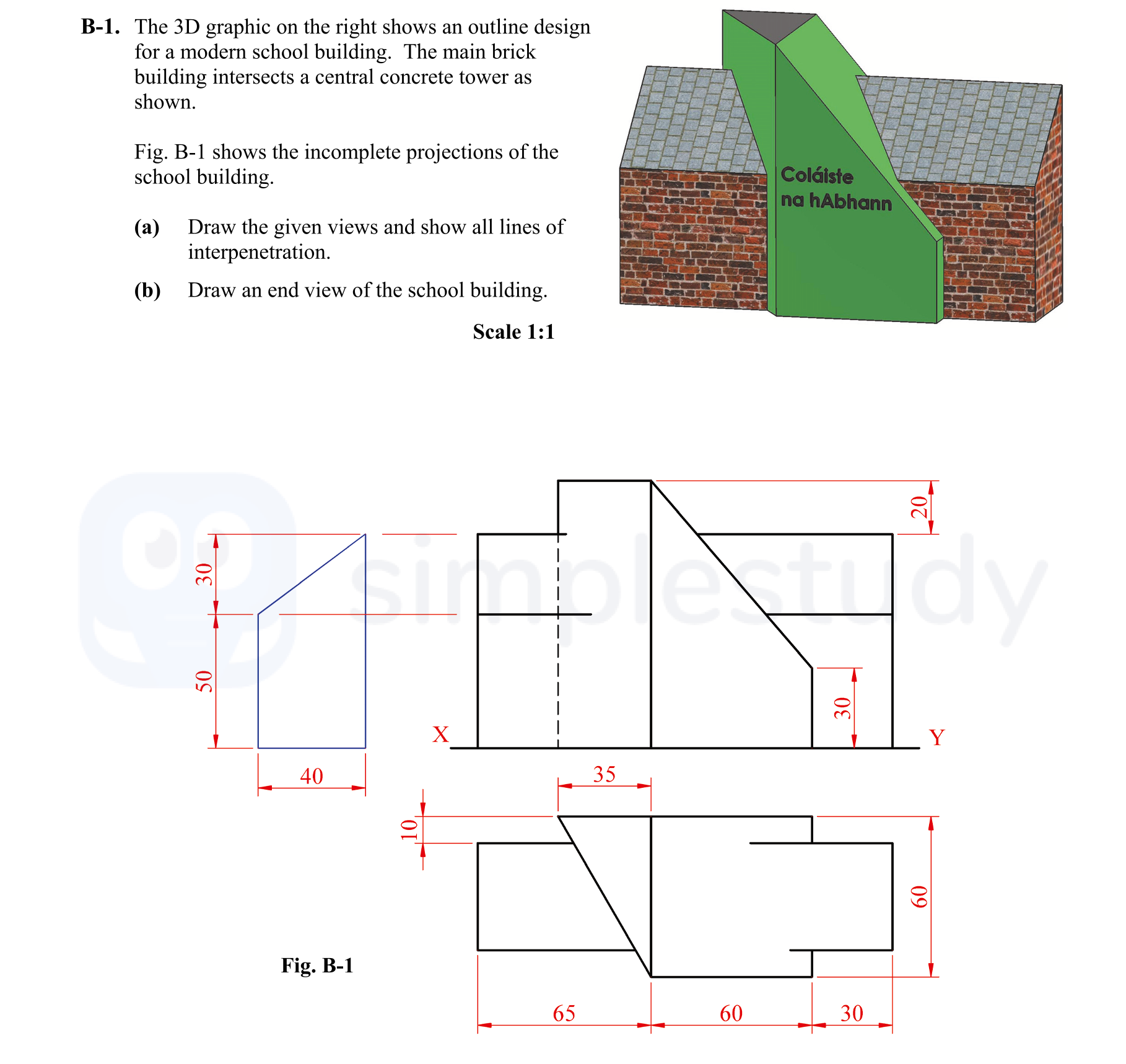 The-3D-graphic-on-the-right-shows-an-outline-design-for-a-modern-school-building-Leaving Cert DCG-Question B-1-2015.png