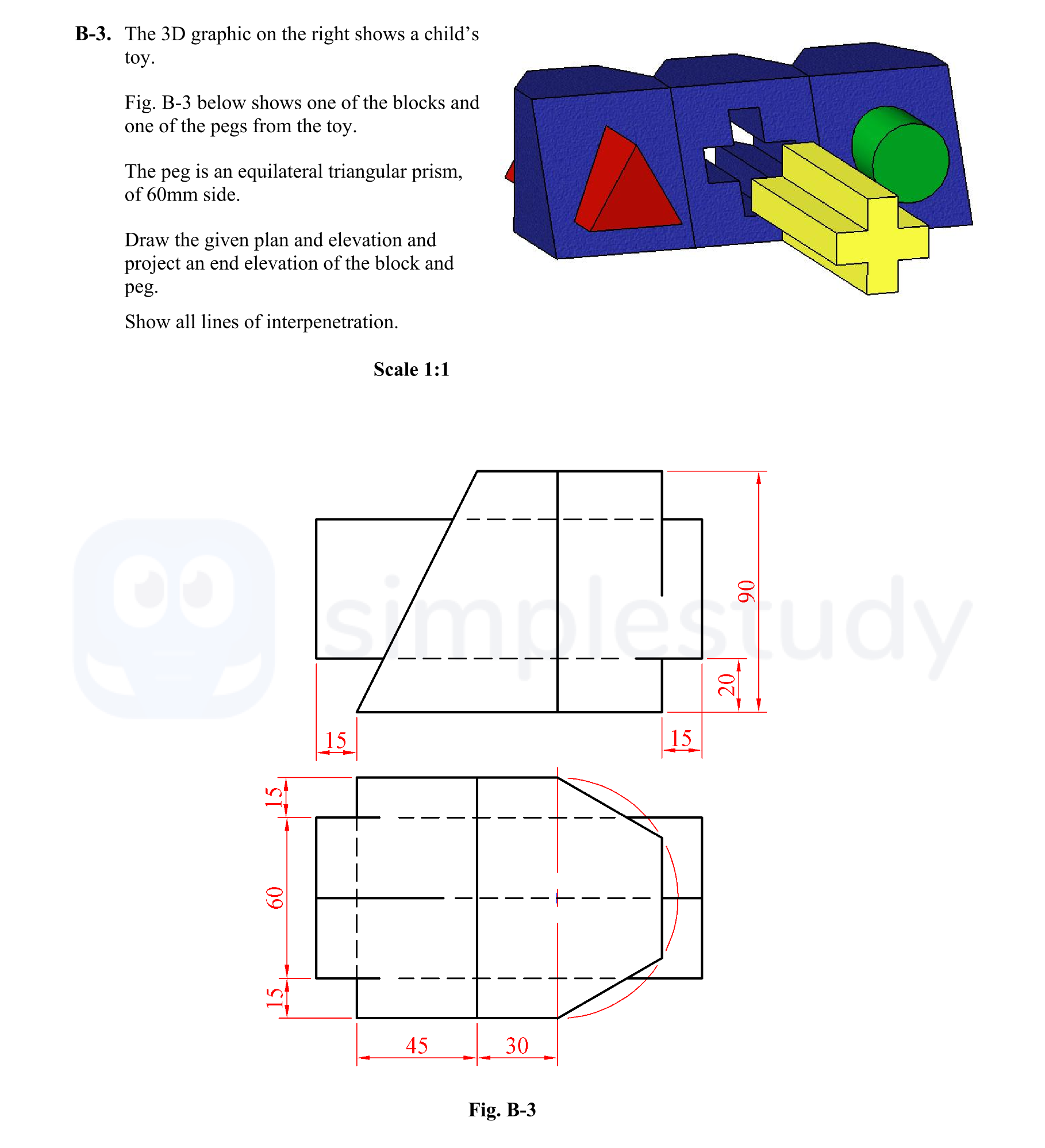 The-3D-graphic-on-the-right-shows-a-child's-toy-Leaving Cert DCG-Question B-3-2009.png