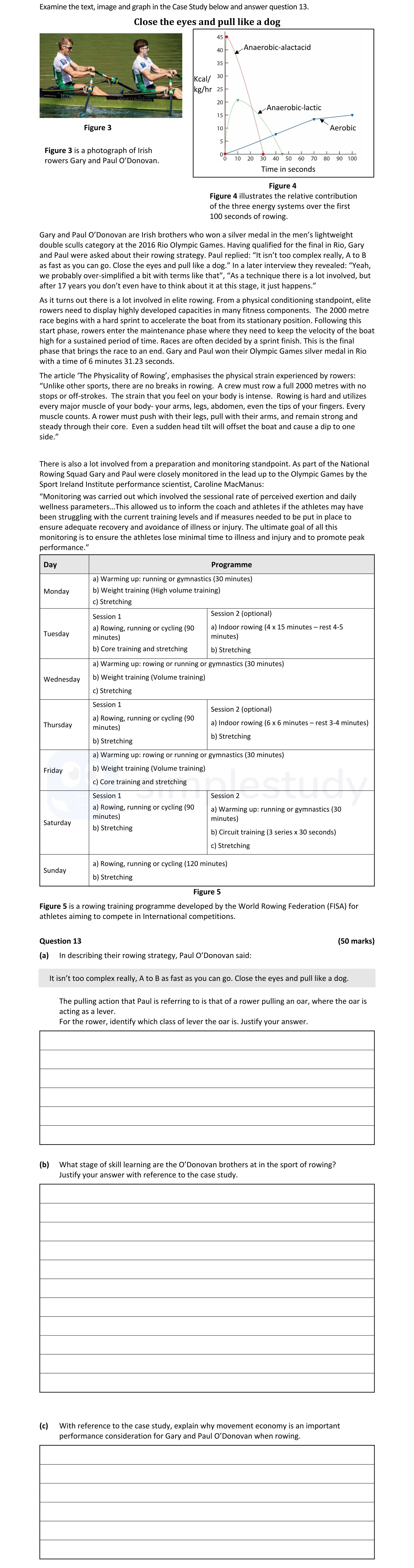 In-describing-their-rowing-strategy,-Paul-O'Donovan-said:-It-isn't-too-complex-really,-A-to-B-as-fast-as-you-can-go-Leaving Cert Physical Education-Question 13-2021.png