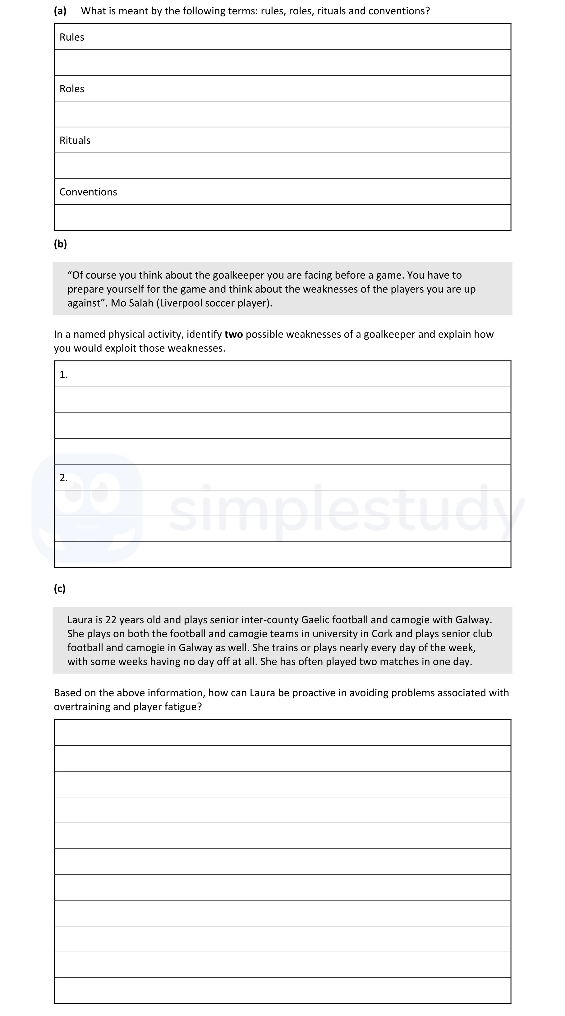What-is-meant-by-the-following-terms:-rules,-roles,-rituals-and-conventions?--Rules--Roles--Rituals--Conventions--‘Of-course-you-think-about-the-goalkeeper-you-are-facing-before-a-game-Leaving Cert Physical Education-Question Question 1-2020.png