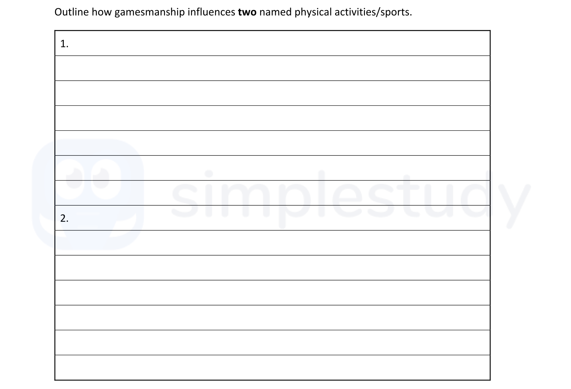 Outline-how-gamesmanship-influences-two-named-physical-activities/sports-Leaving Cert Physical Education-Question 1-2020.png