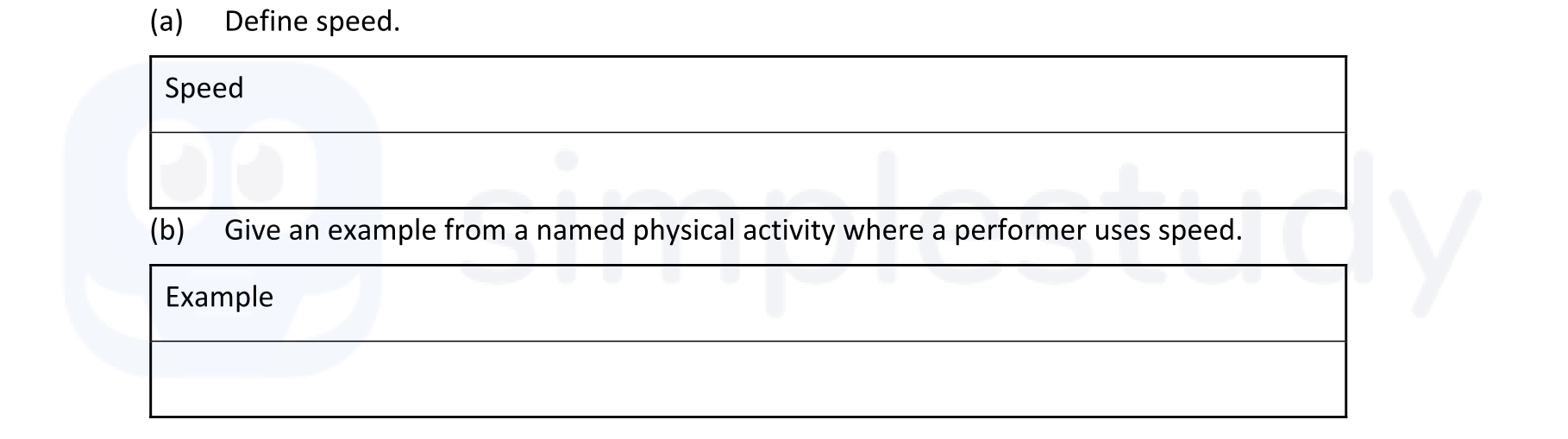 Define-speed-Leaving Cert Physical Education-Question a-2020.png