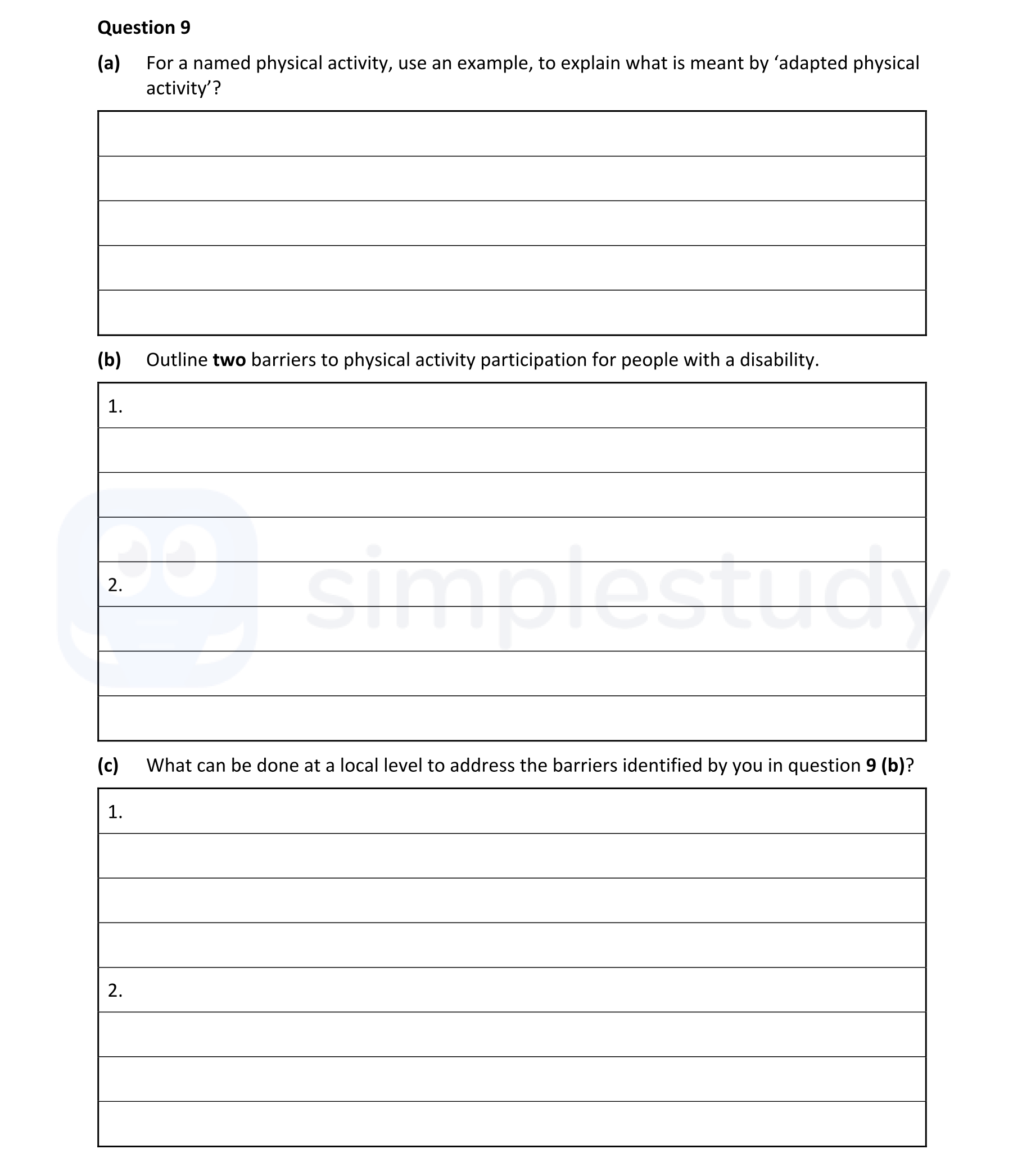 For-a-named-physical-activity,-use-an-example,-to-explain-what-is-meant-by-'adapted-physical-activity'?--Outline-two-barriers-to-physical-activity-participation-for-people-with-a-disability-Leaving Cert Physical Education-Question 9-2020.png