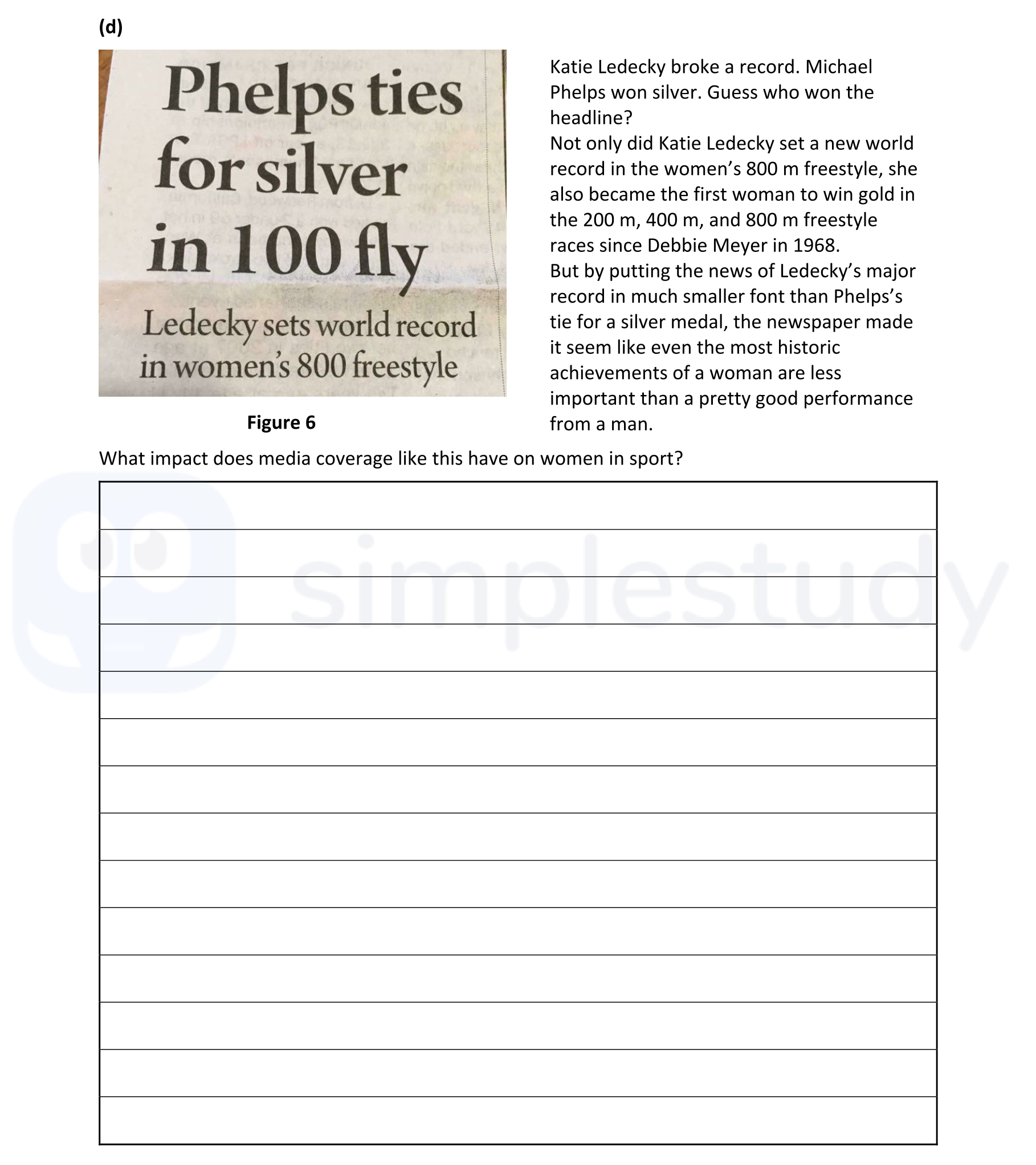 Katie-Ledecky-broke-a-record-Leaving Cert Physical Education-Question d-2021.png