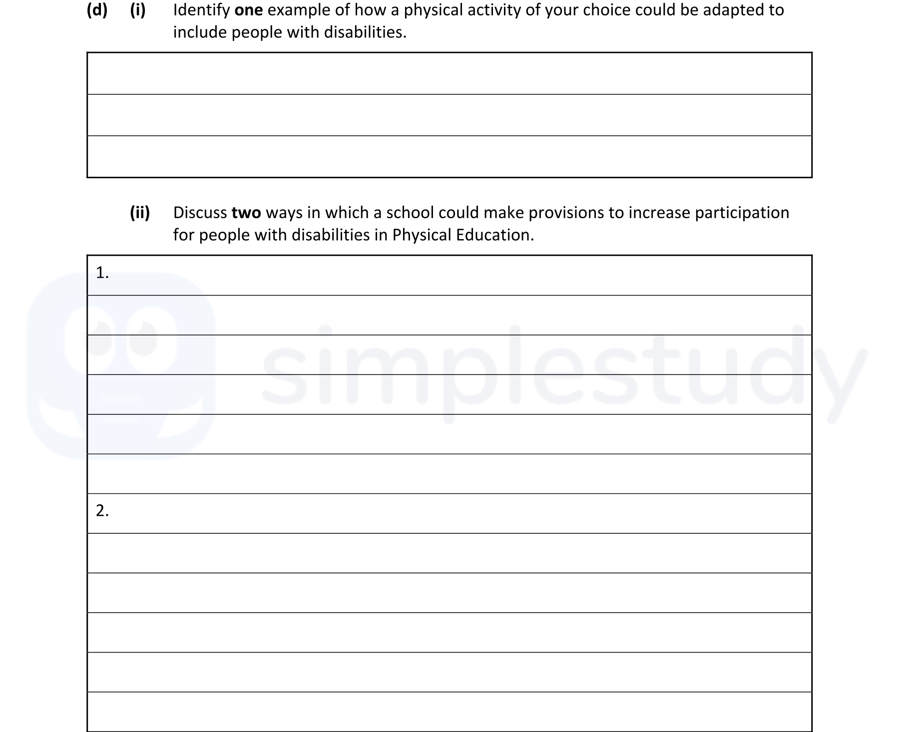 (i)-Identify-one-example-of-how-a-physical-activity-of-your-choice-could-be-adapted-to-include-people-with-disabilities-Leaving Cert Physical Education-Question d-2022.png