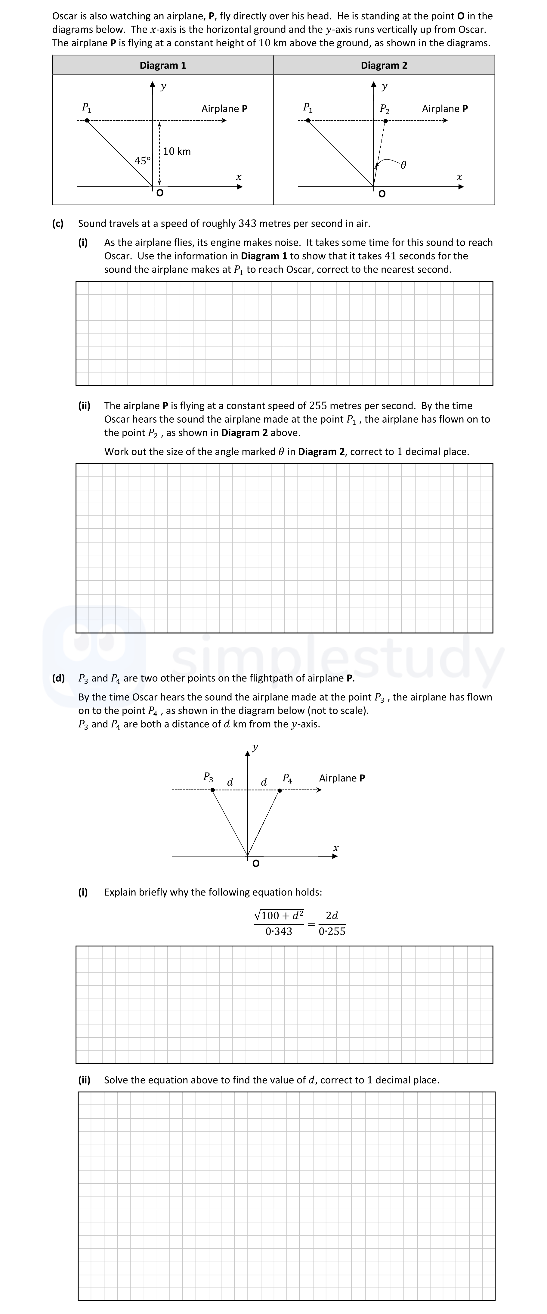 Oscar-is-also-watching-an-airplane,-P,-fly-directly-over-his-head-Leaving Cert Mathematics-Question c-2022.png