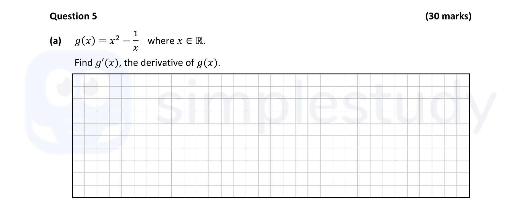 g(x)-=-x^2---\frac{1}{x}-\text{-where-}-x-\in-\mathbb{R}-Leaving Cert Mathematics-Question 5(a)-2022.png