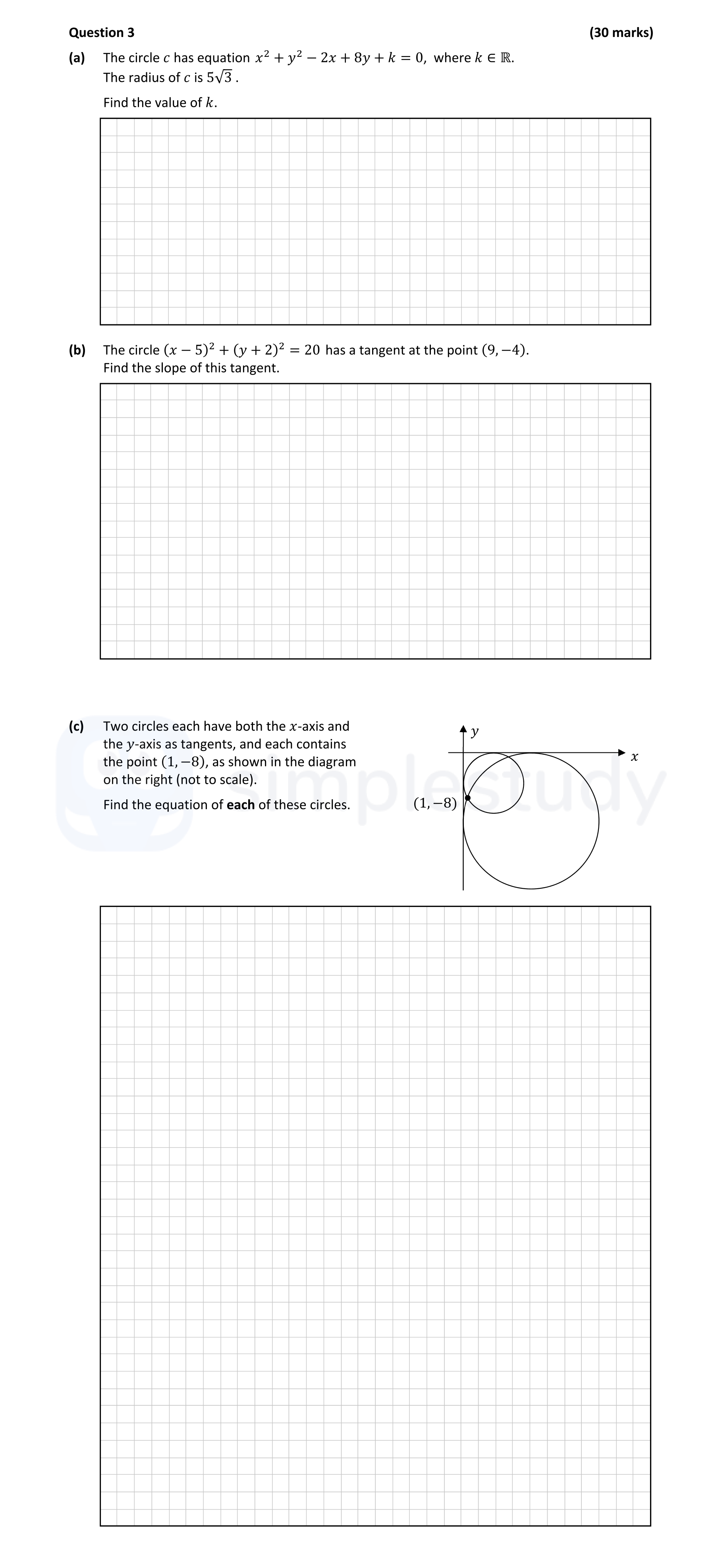 The-circle-c-has-equation-$x^2-+-y^2---2x-+-8y-+-k-=-0$,-where-$k-\in-\mathbb{R}$-Leaving Cert Mathematics-Question 3-2022.png