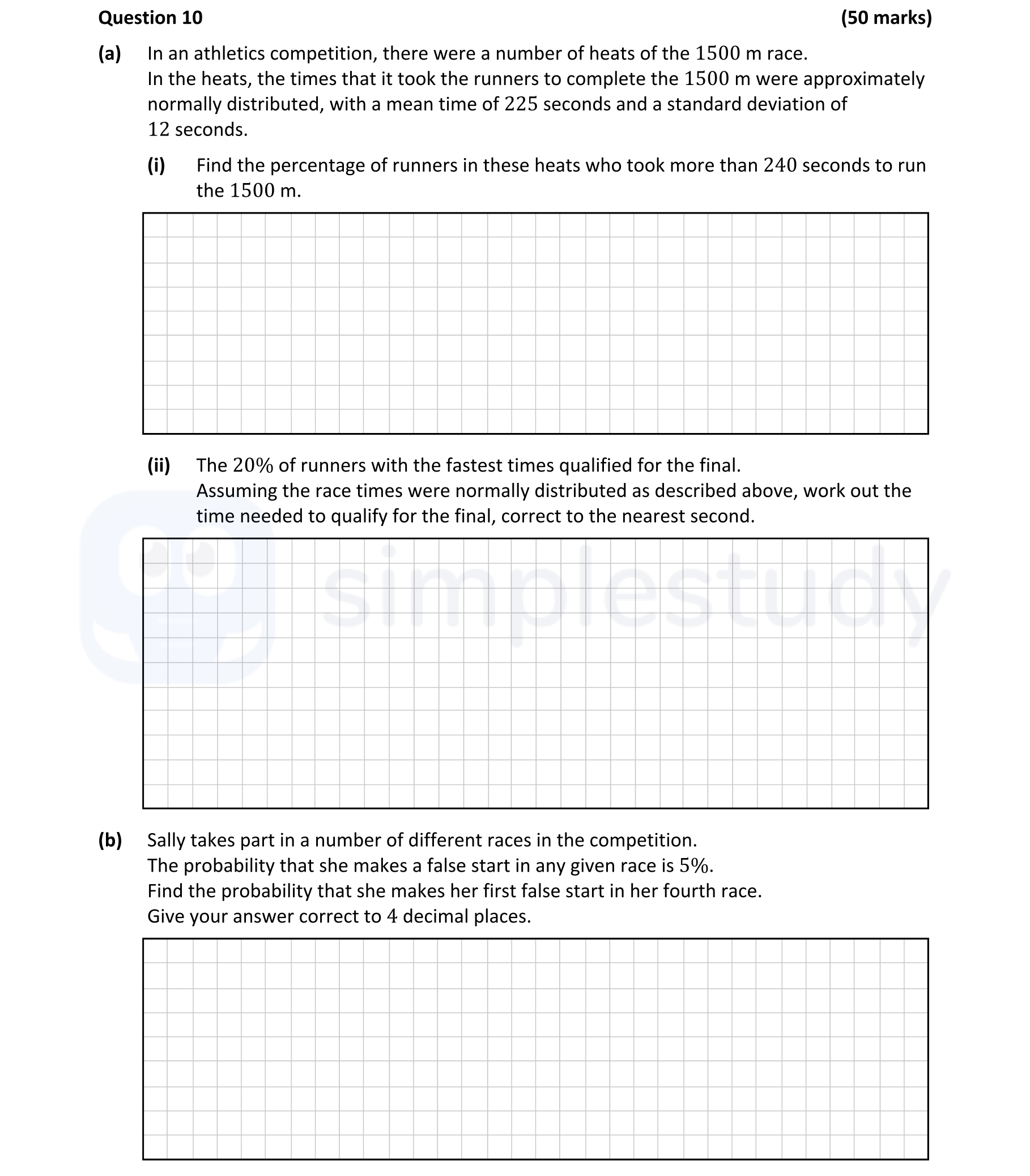 In-an-athletics-competition,-there-were-a-number-of-heats-of-the-1500-m-race-Leaving Cert Mathematics-Question 10-2022.png