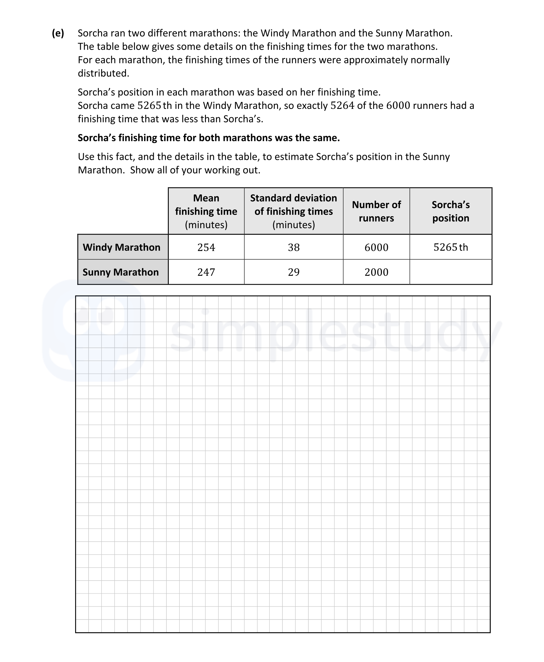 Sorcha-ran-two-different-marathons:-the-Windy-Marathon-and-the-Sunny-Marathon-Leaving Cert Mathematics-Question e-2022.png