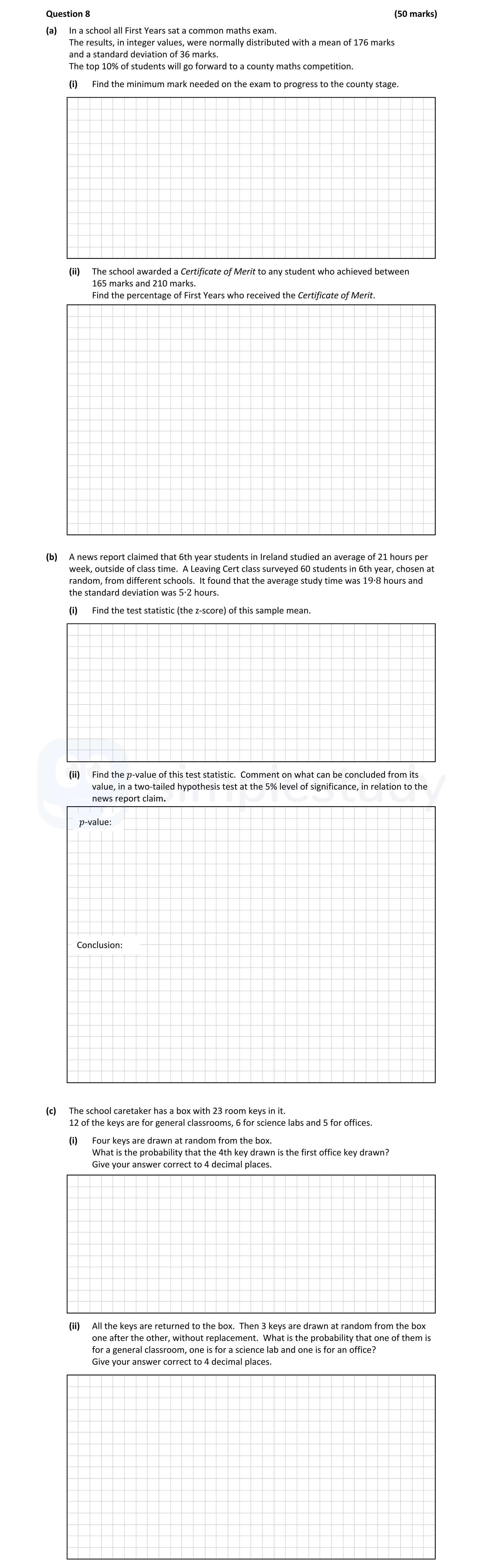 In-a-school-all-First-Years-sat-a-common-maths-exam-Leaving Cert Mathematics-Question 8-2021.png