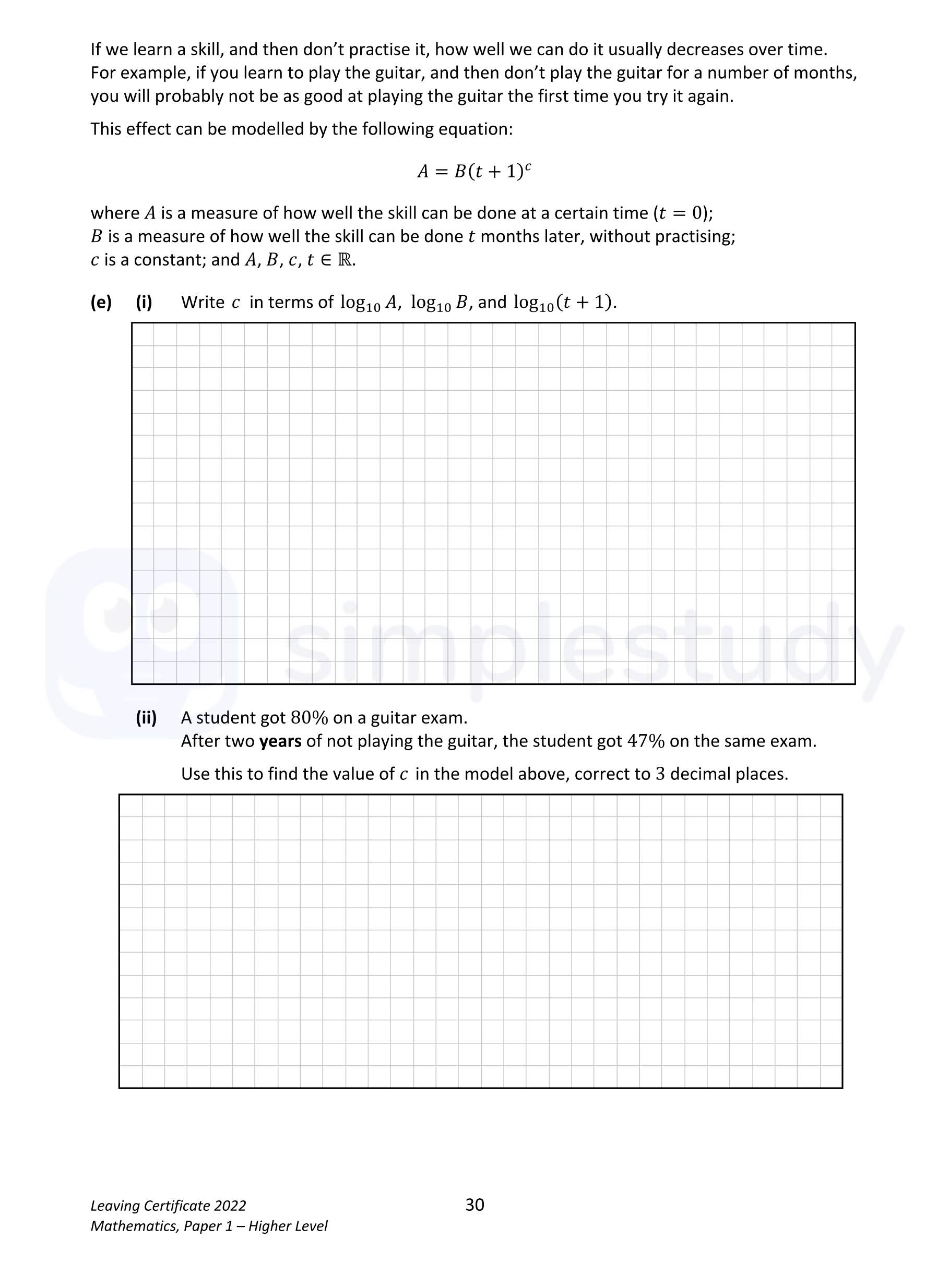 Write-c-in-terms-of-$\log_{10}-A$,-$\log_{10}-B$,-and-$\log_{10}(c-+-1)$-Leaving Cert Mathematics-Question e-2022.png