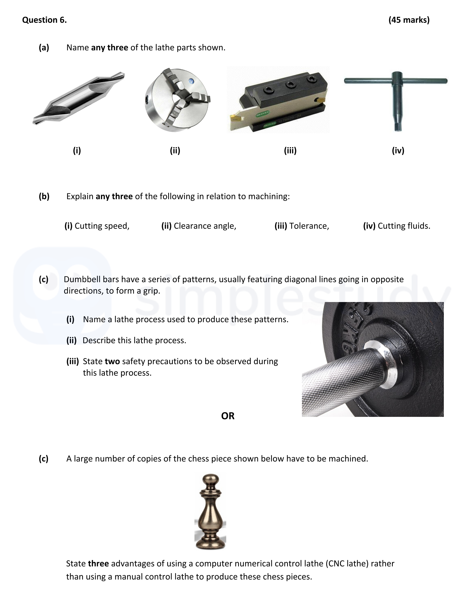 6.-(a)-Name-any-three-of-the-lathe-parts-shown-Leaving Cert Engineering-Question 6-2019.png