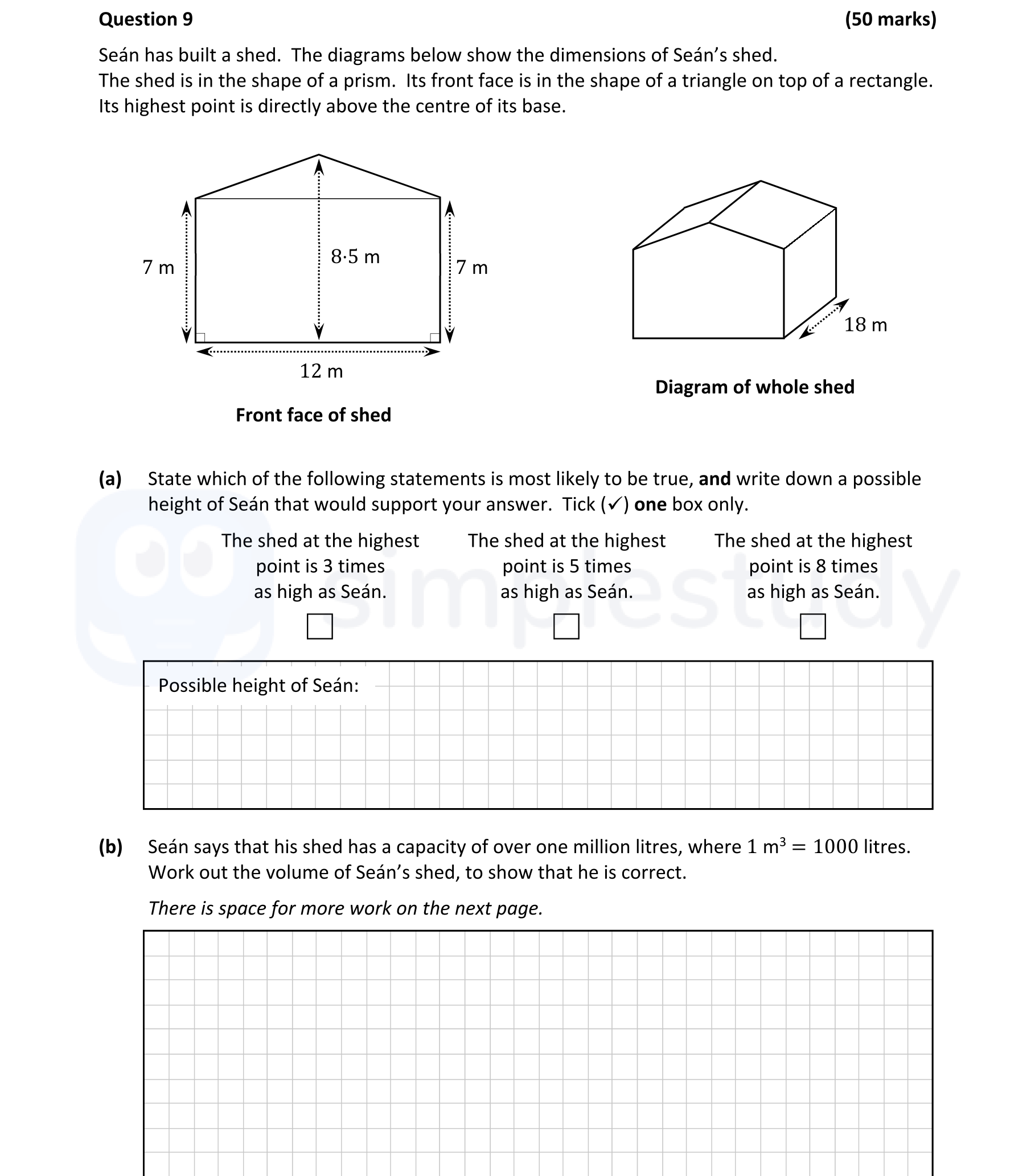 Seán-has-built-a-shed-Leaving Cert Mathematics-Question 9-2022.png