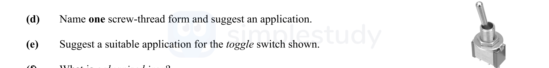 Name-one-screw-thread-form-and-suggest-an-application-Leaving Cert Engineering-Question d-2011.png