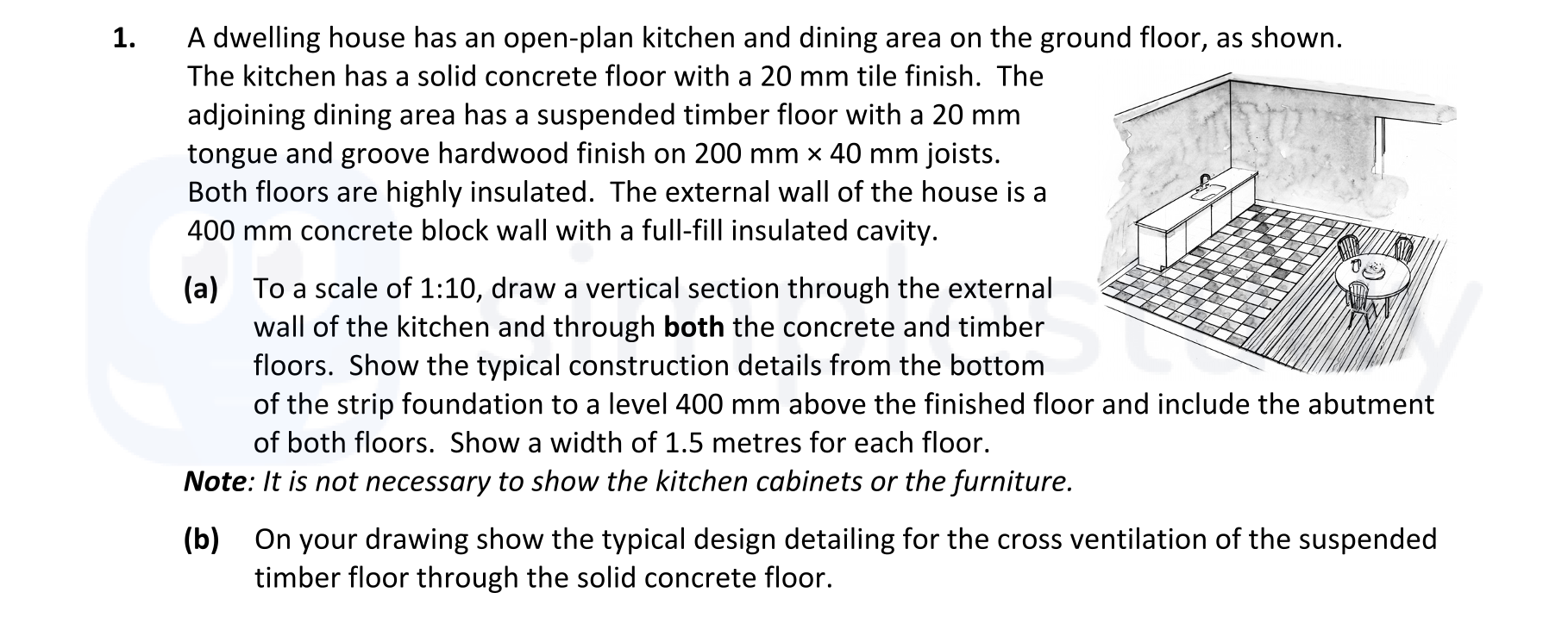 A-dwelling-house-has-an-open-plan-kitchen-and-dining-area-on-the-ground-floor,-as-shown-Leaving Cert Construction Studies-Question 1-2017.png